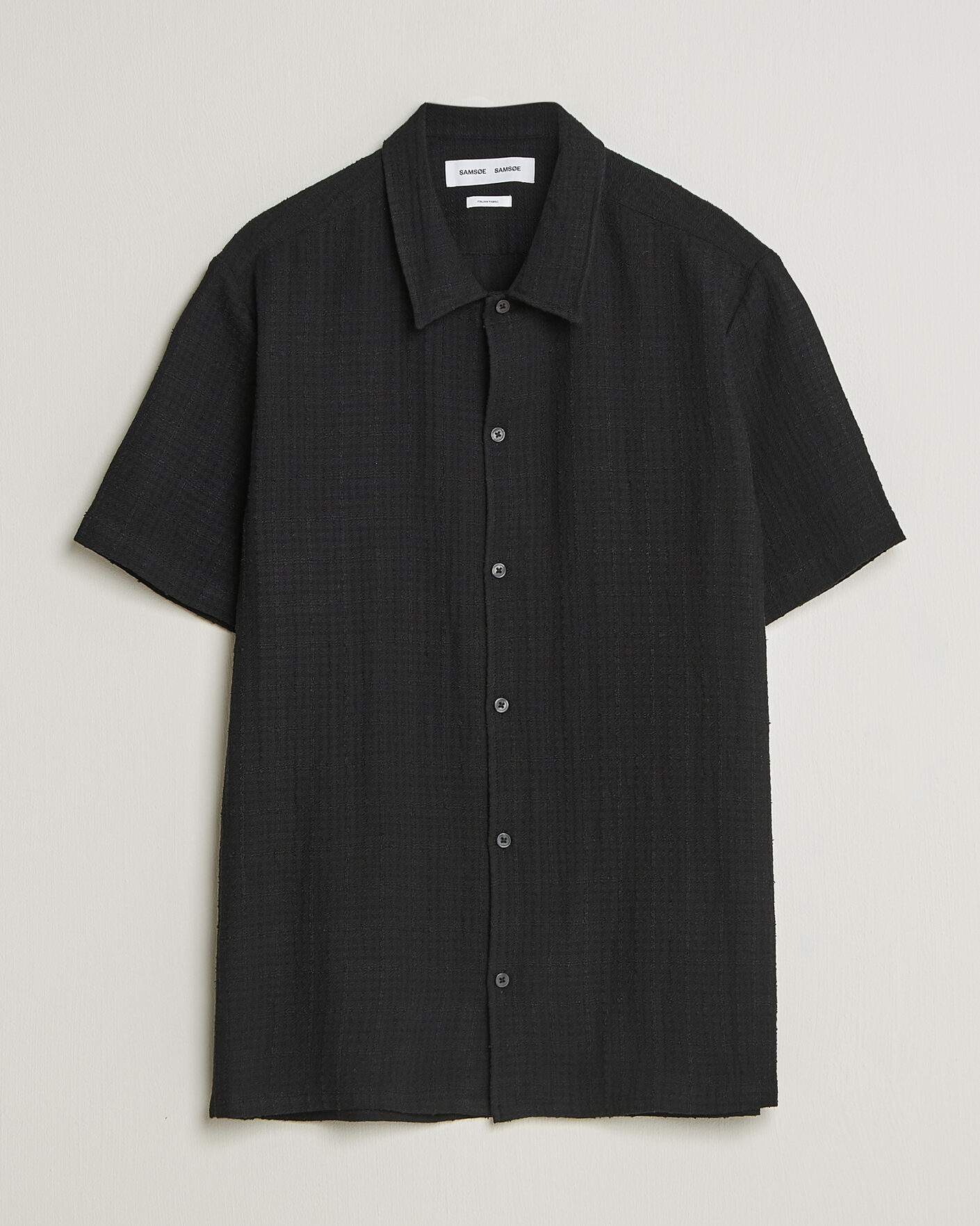 Uomini | Camicie | Samsøe Samsøe | Avan Structured Short Sleeve Shirt Black