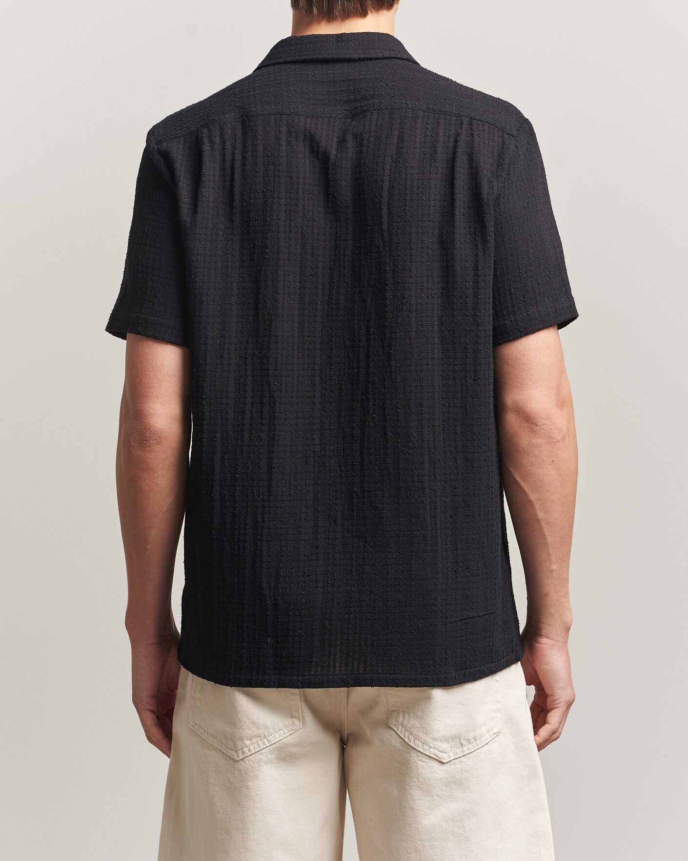 Uomini | Camicie | Samsøe Samsøe | Avan Structured Short Sleeve Shirt Black