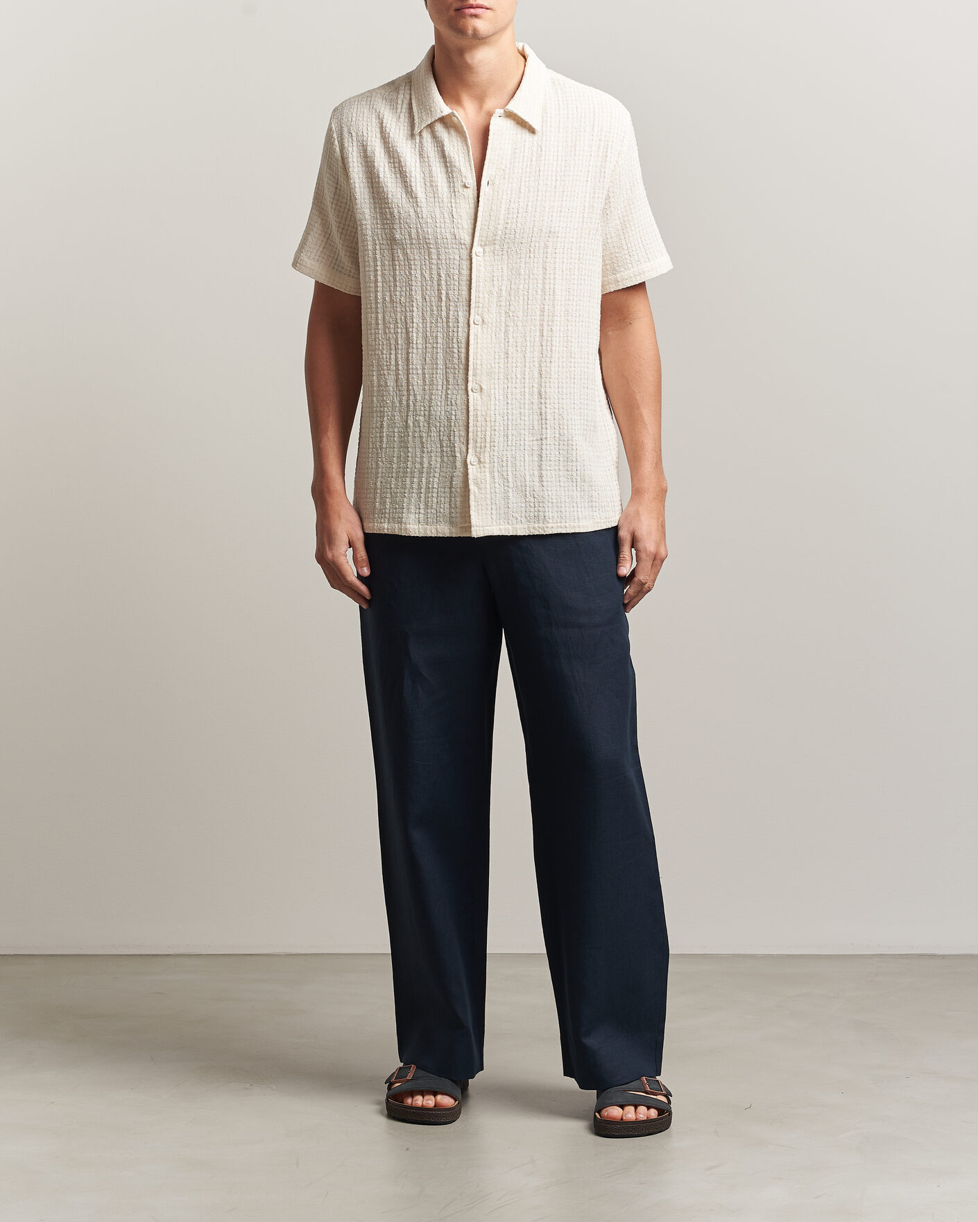 Uomini | Camicie | Samsøe Samsøe | Avan Structured Short Sleeve Shirt Clear Cream