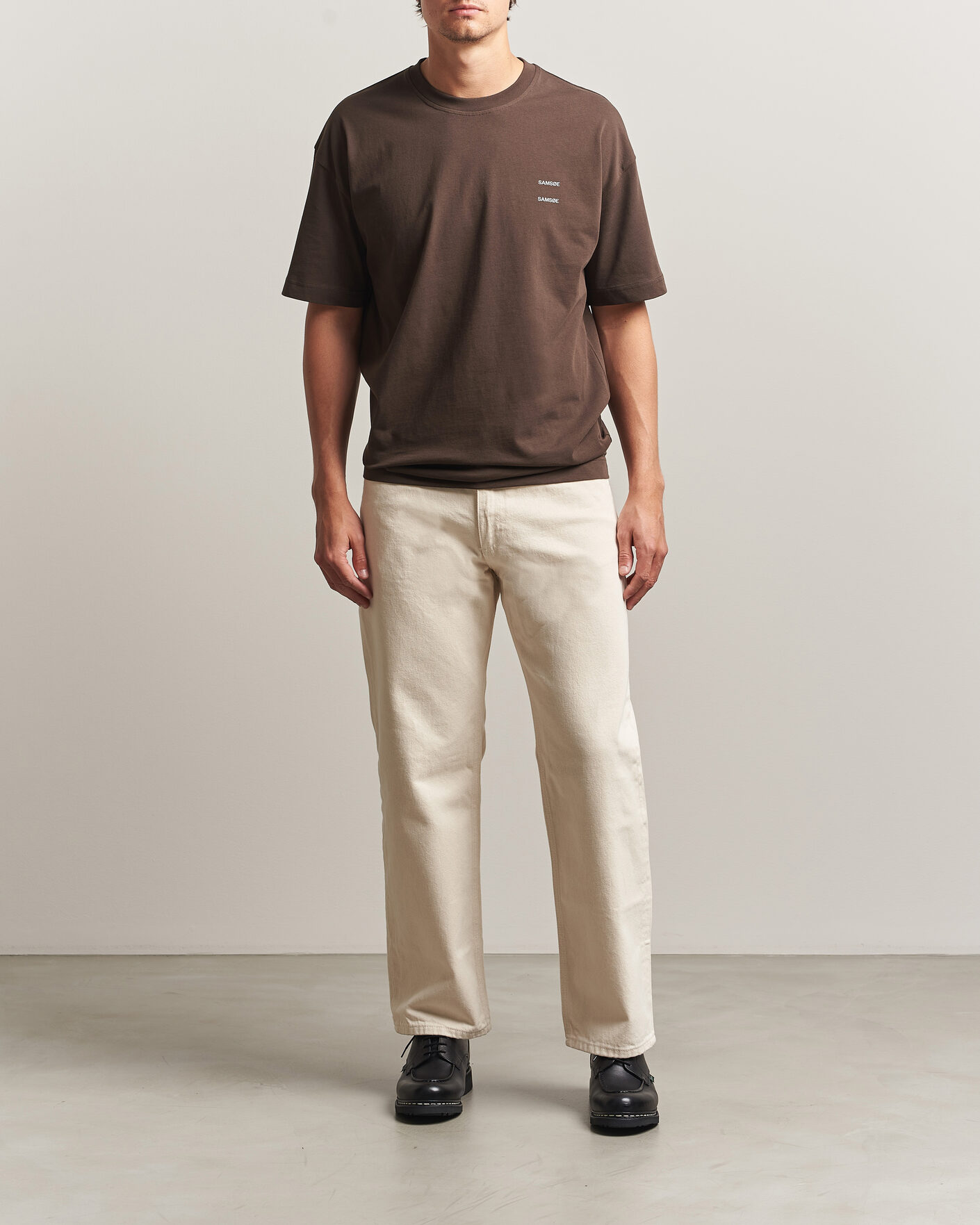 Uomini | T-shirt | Samsøe Samsøe | Joel Organic Cotton T-Shirt Turkish Coffee