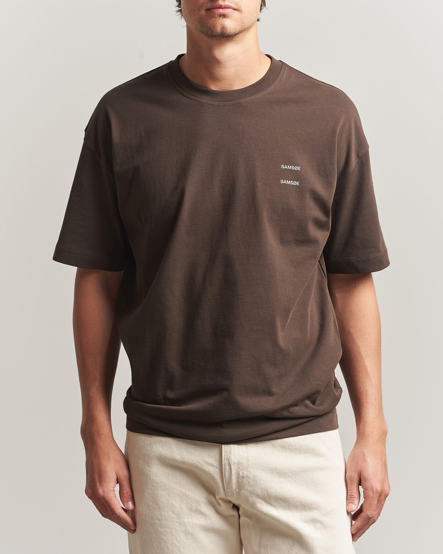 Uomini | T-shirt | Samsøe Samsøe | Joel Organic Cotton T-Shirt Turkish Coffee