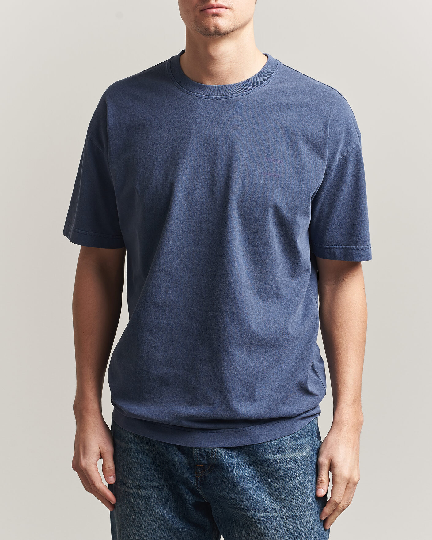Uomini | T-shirt | Samsøe Samsøe | Joel Organic Washed Cotton T-Shirt Salute Navy