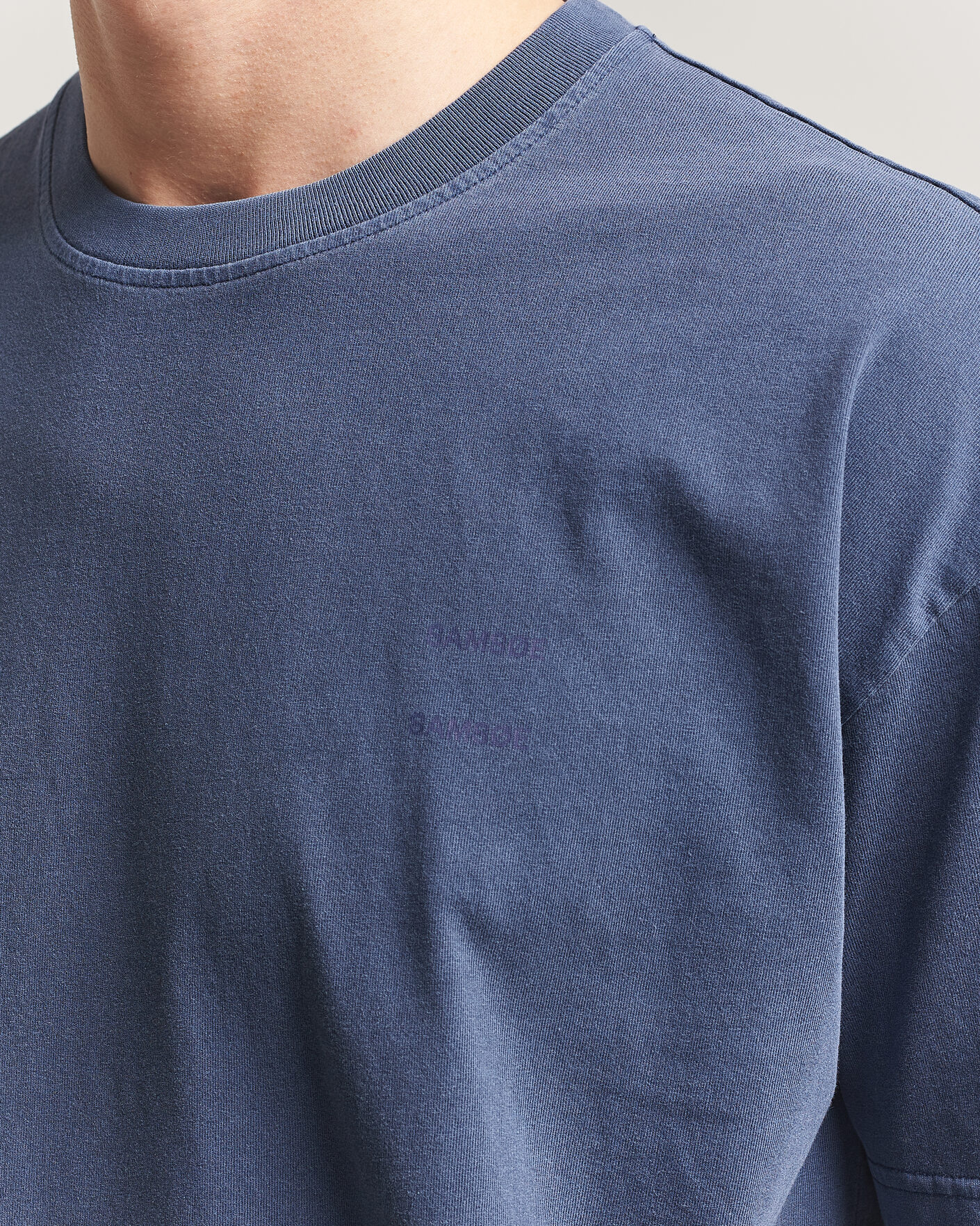 Uomini | T-shirt | Samsøe Samsøe | Joel Organic Washed Cotton T-Shirt Salute Navy