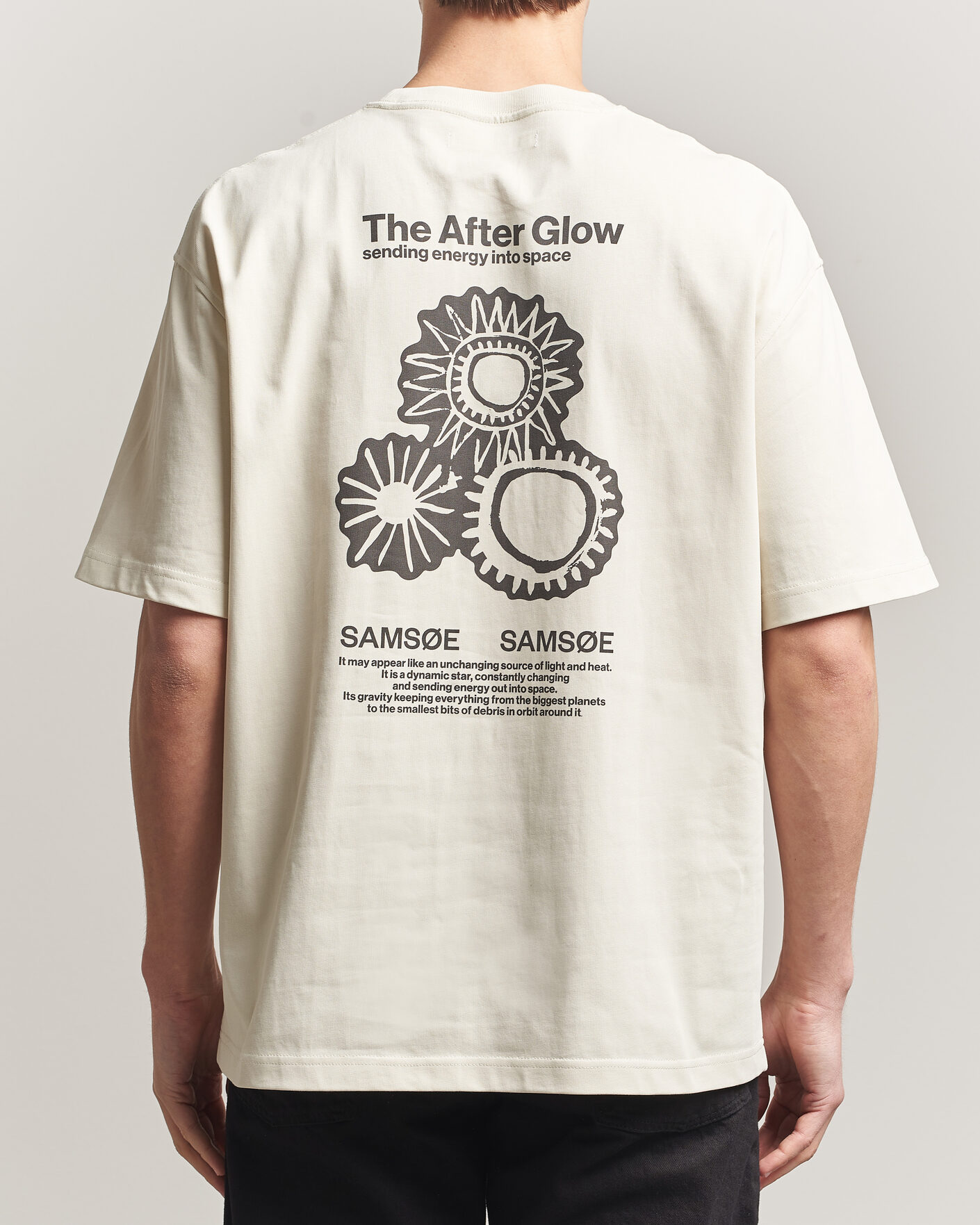 Uomini | T-shirt | Samsøe Samsøe | Uni Printed T-shirt Beige