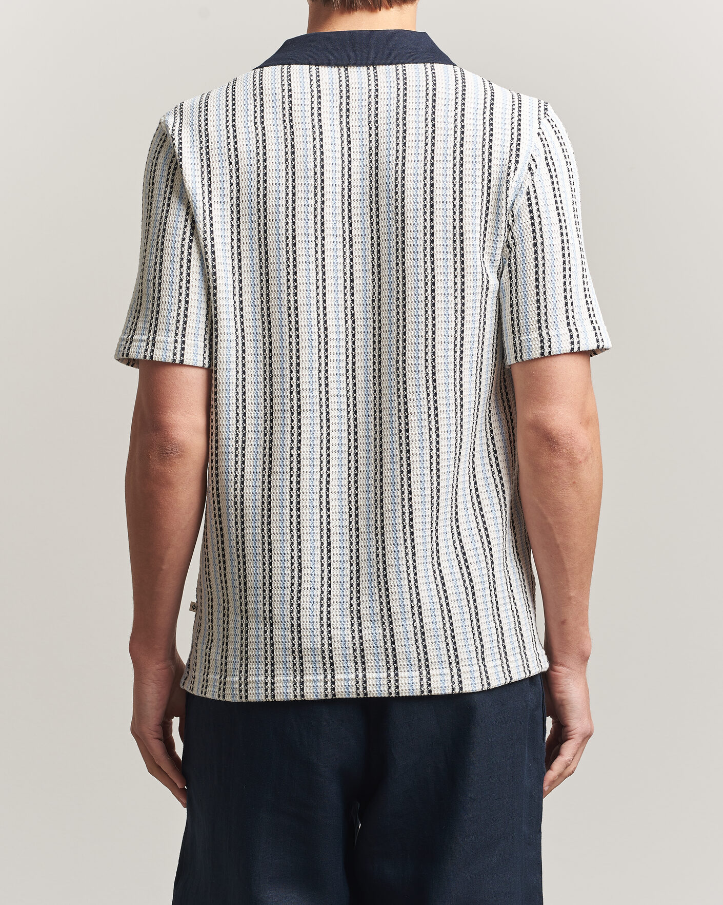 Uomini | Polo | Samsøe Samsøe | Mac Striped Knitted Polo Blue/White