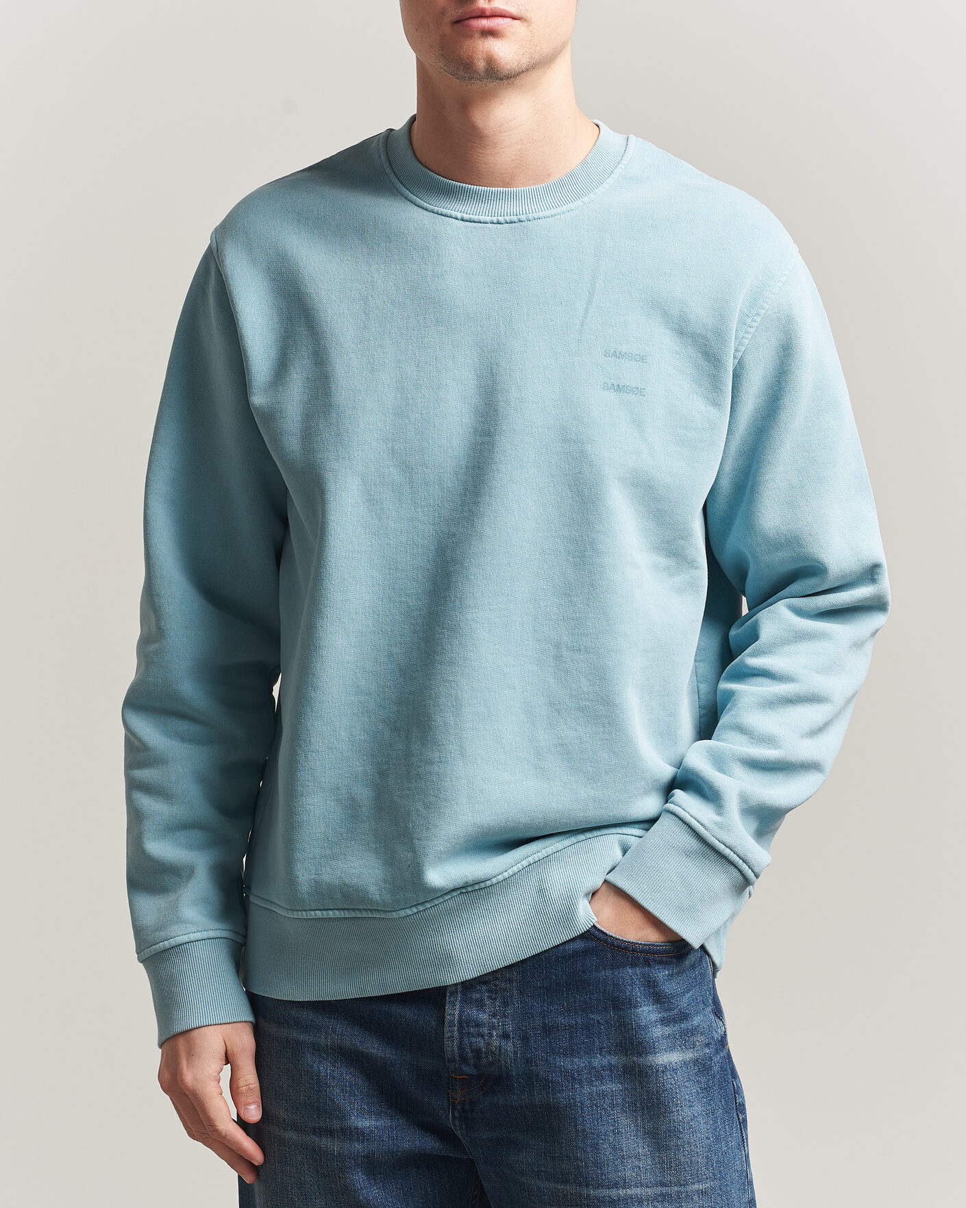 Uomini | Maglieria | Samsøe Samsøe | Joel Organic Washed Cotton Sweatshirt Tourmaline