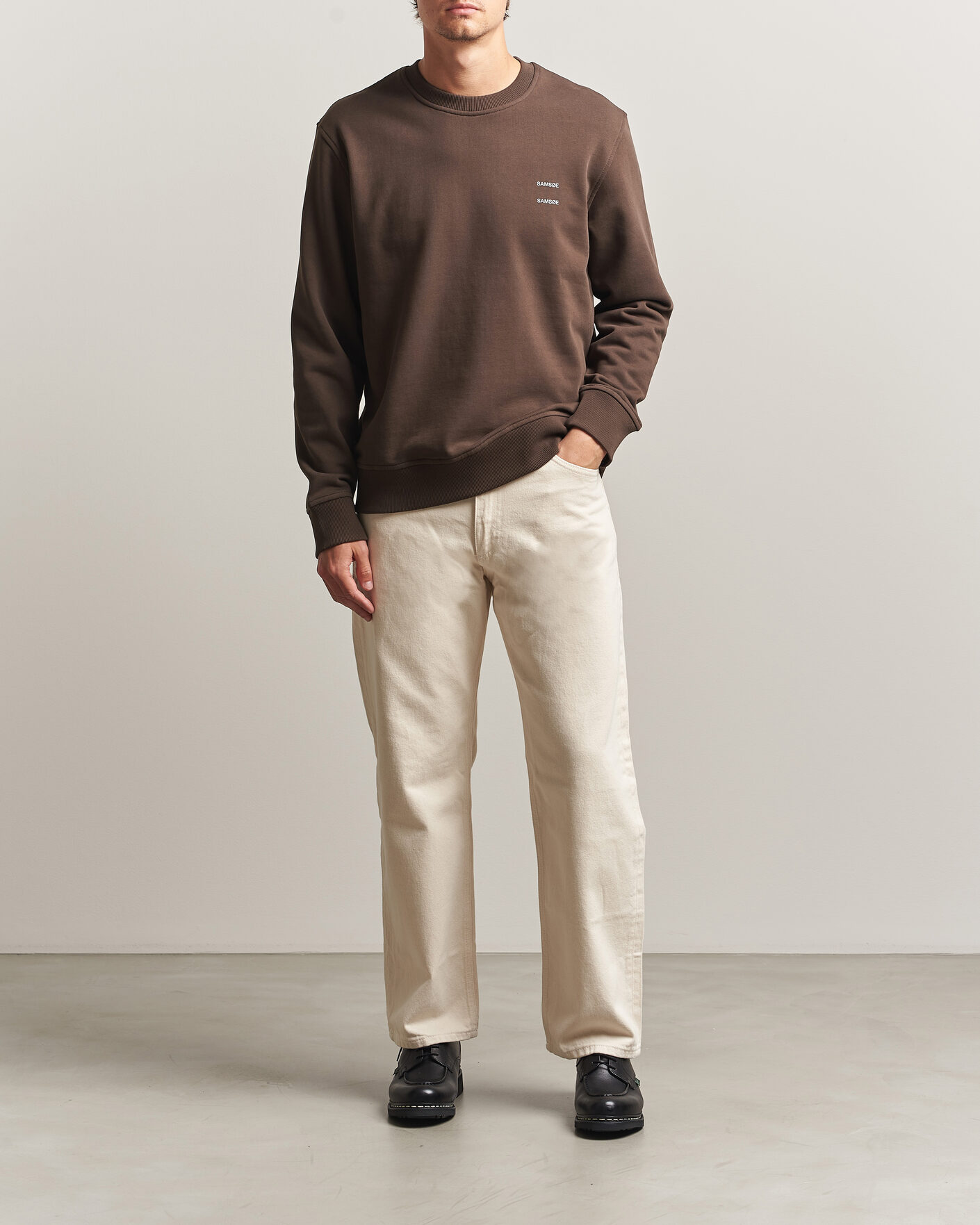 Uomini | Maglieria | Samsøe Samsøe | Joel Organic Cotton Sweatshirt Turkish Coffee