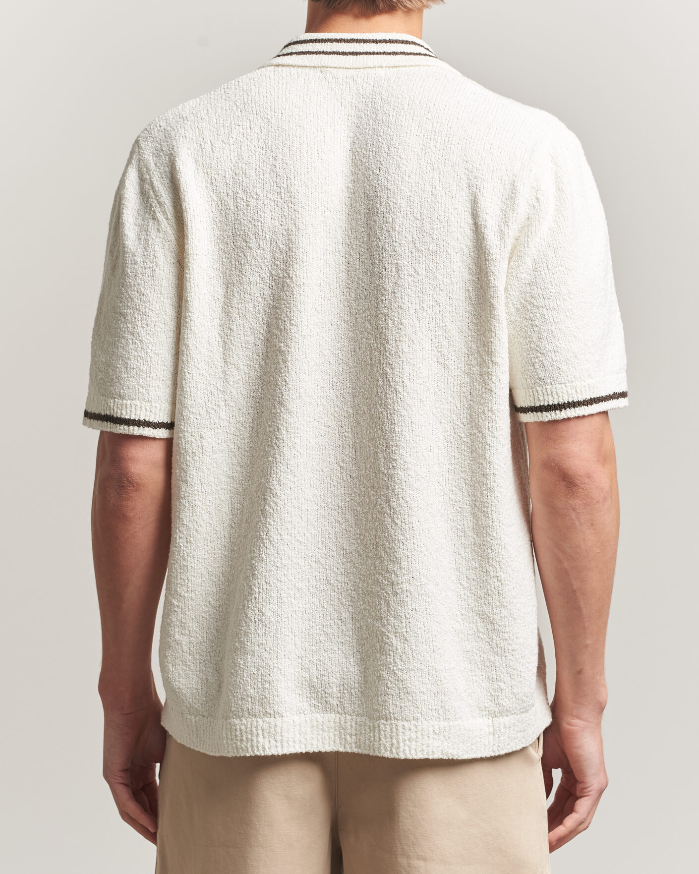 Uomini | Camicie | Samsøe Samsøe | Pedro Knitted Short Sleeve Shirt Clear Cream
