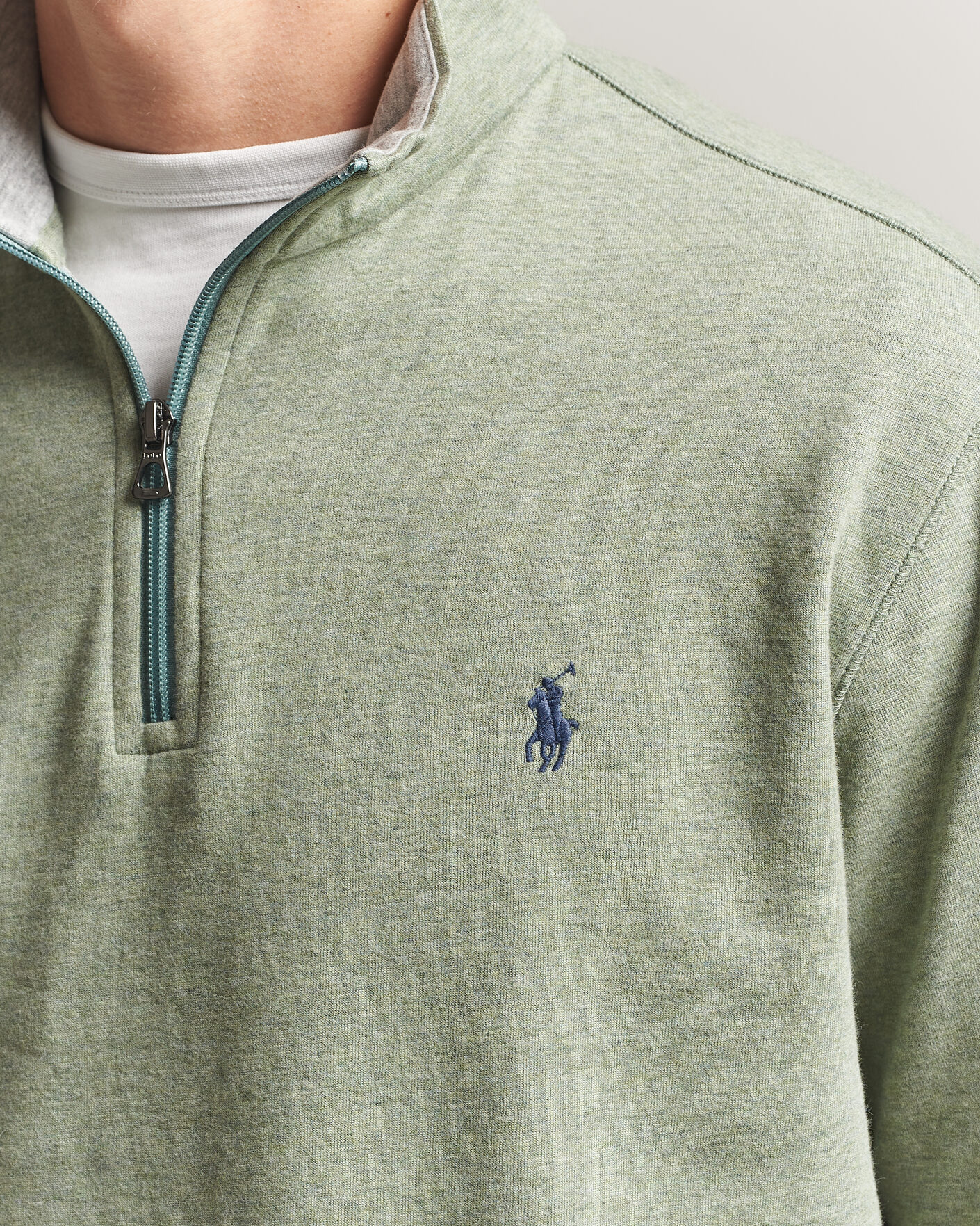 Uomini | Maglieria | Polo Ralph Lauren | Double Knit Half Zip Greenery Heather