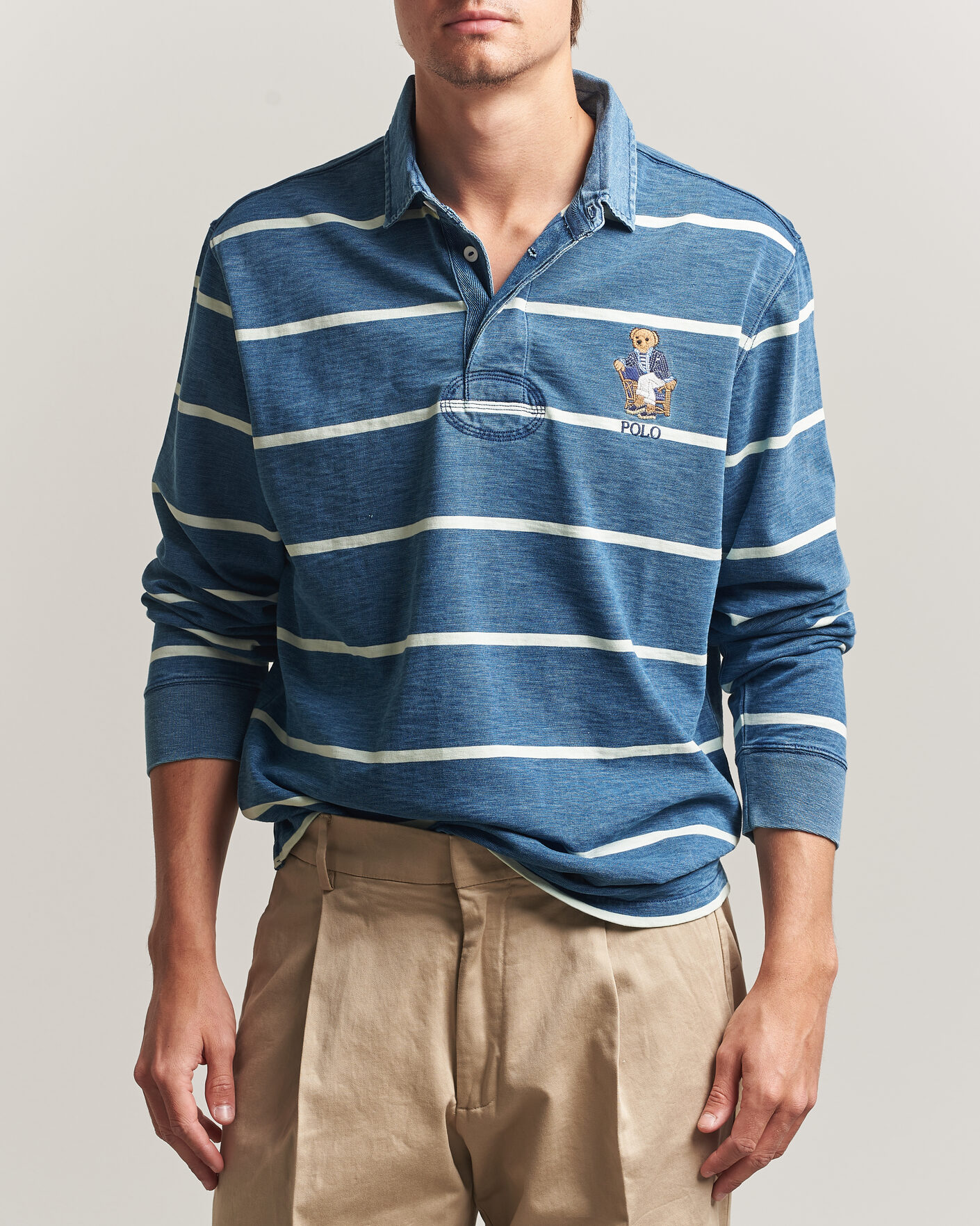 Uomini | Maglieria | Polo Ralph Lauren | Striped Indigo Rugby Newport Bear