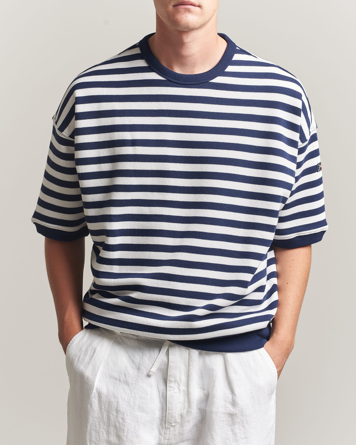 Uomini | T-shirt | Polo Ralph Lauren | Striped Short Sleeve Sweater Newport Navy/White