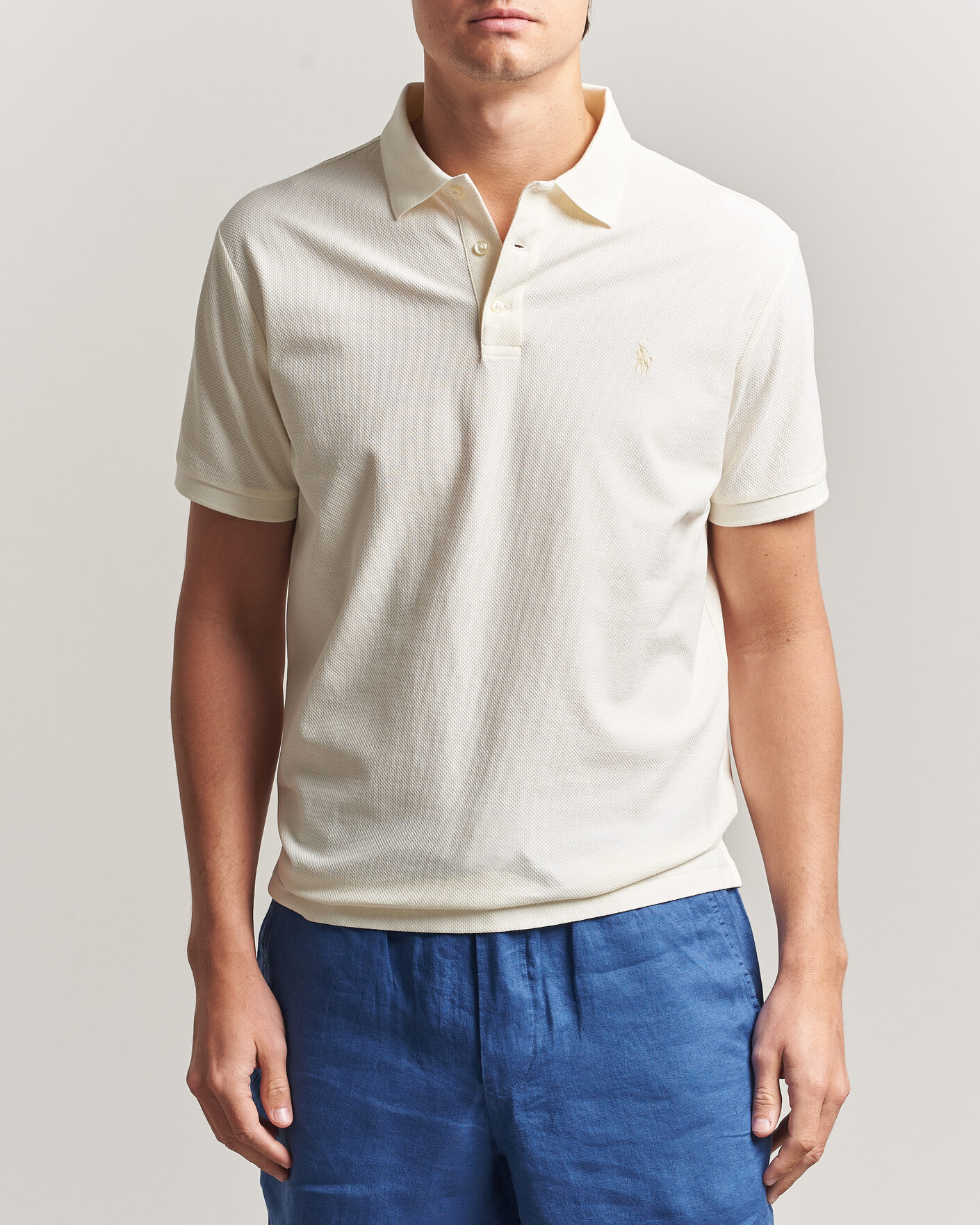 Uomini | Polo | Polo Ralph Lauren | Honeycomb Texture Polo Pale Cream