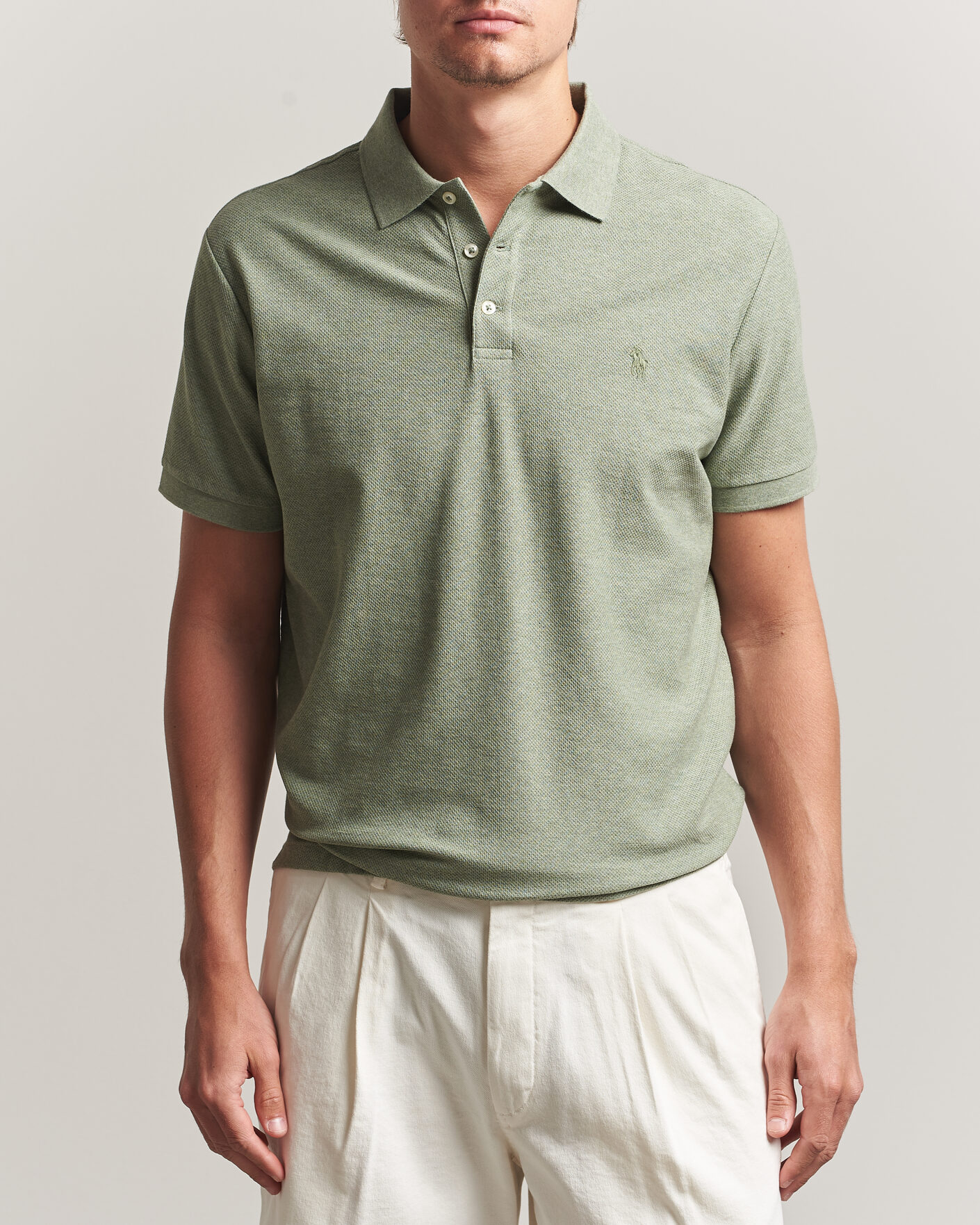Uomini | Polo | Polo Ralph Lauren | Honeycomb Texture Polo Greenery Heather