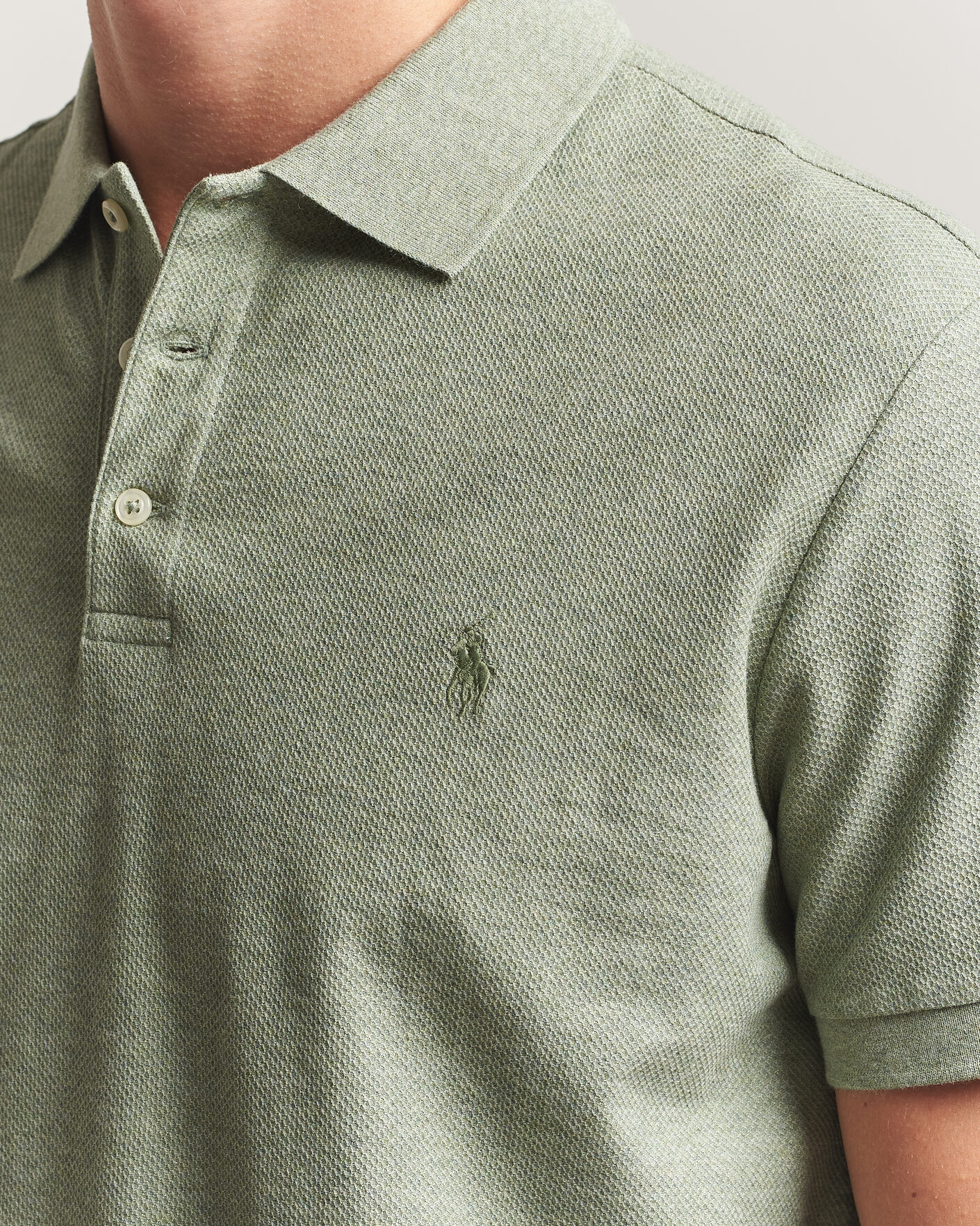 Uomini | Polo | Polo Ralph Lauren | Honeycomb Texture Polo Greenery Heather