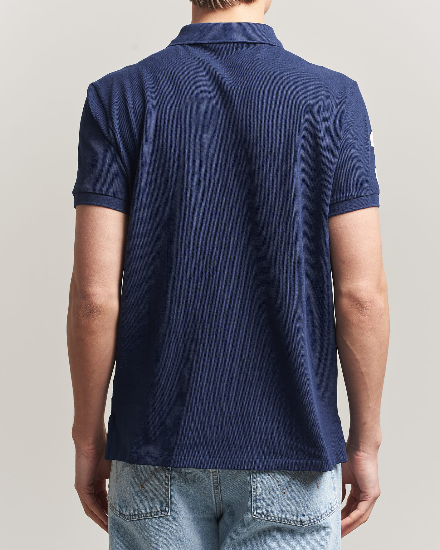 Uomini | Polo | Polo Ralph Lauren | Custom Slim Diagonal Stipe Polo Newport Navy/Nevis