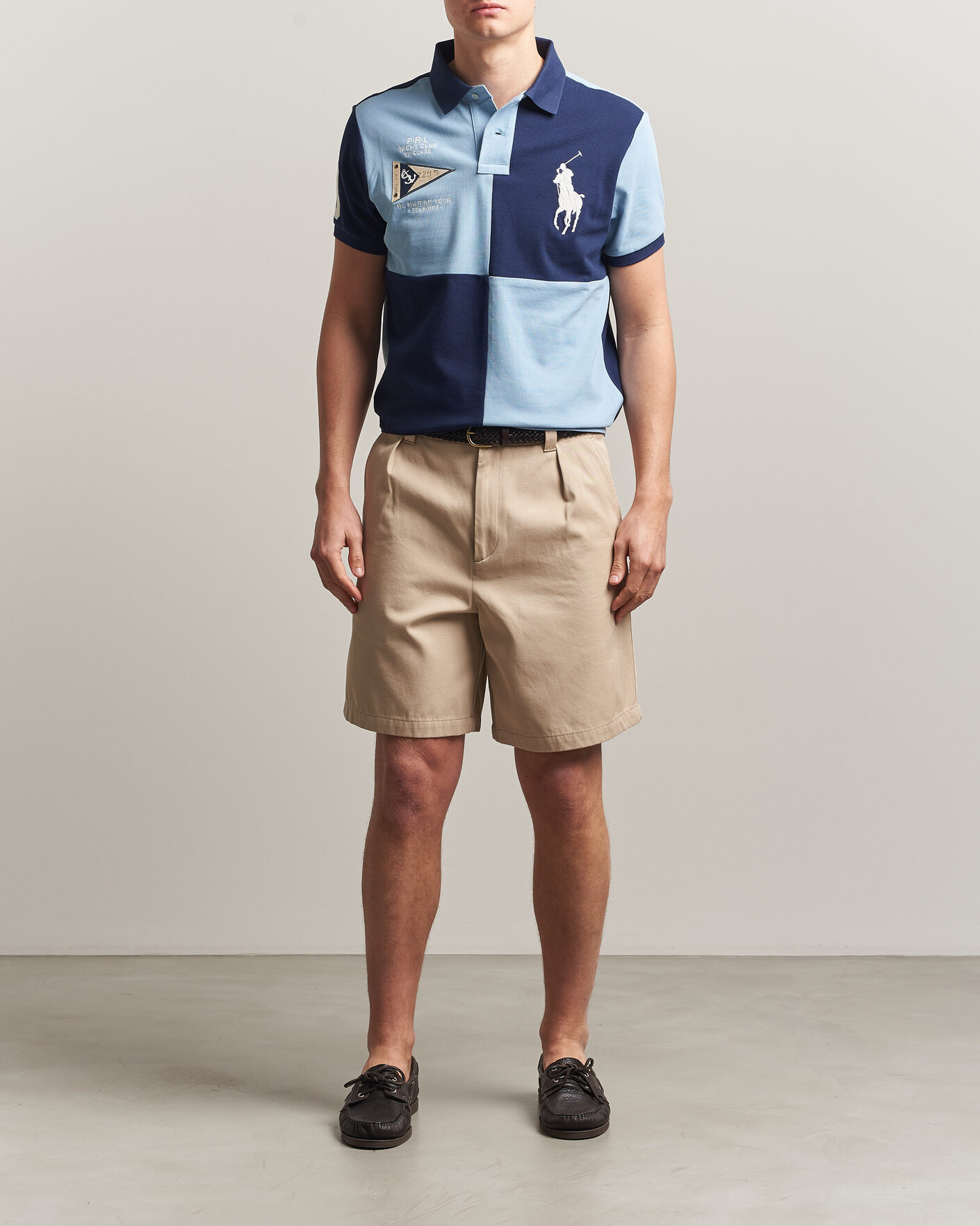 Uomini | Polo | Polo Ralph Lauren | Custom Slim Rugby Block Polo NPT Navy/Powder Blue