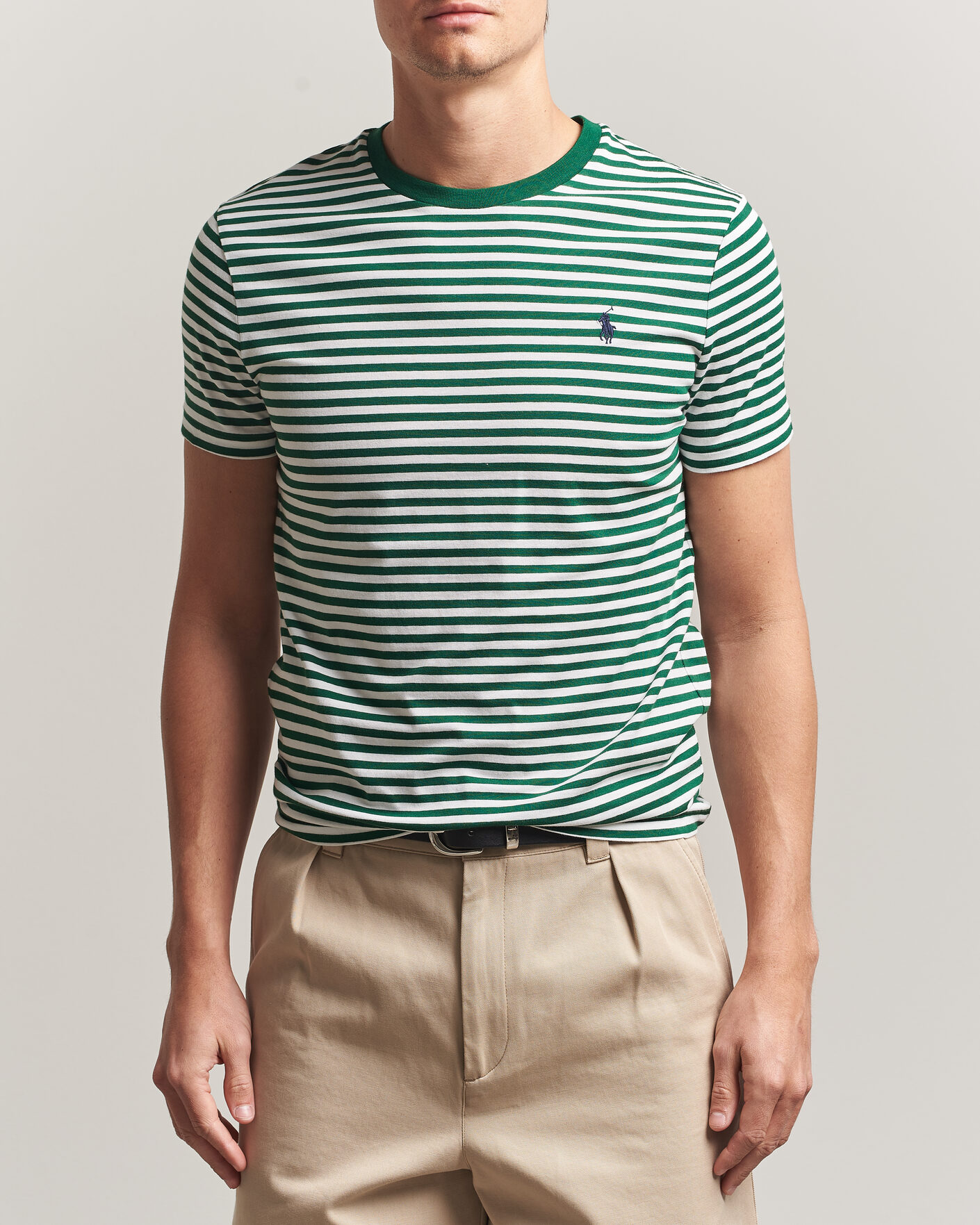 Uomini | T-shirt | Polo Ralph Lauren | Crew Neck Striped T-shirt New Forest/White