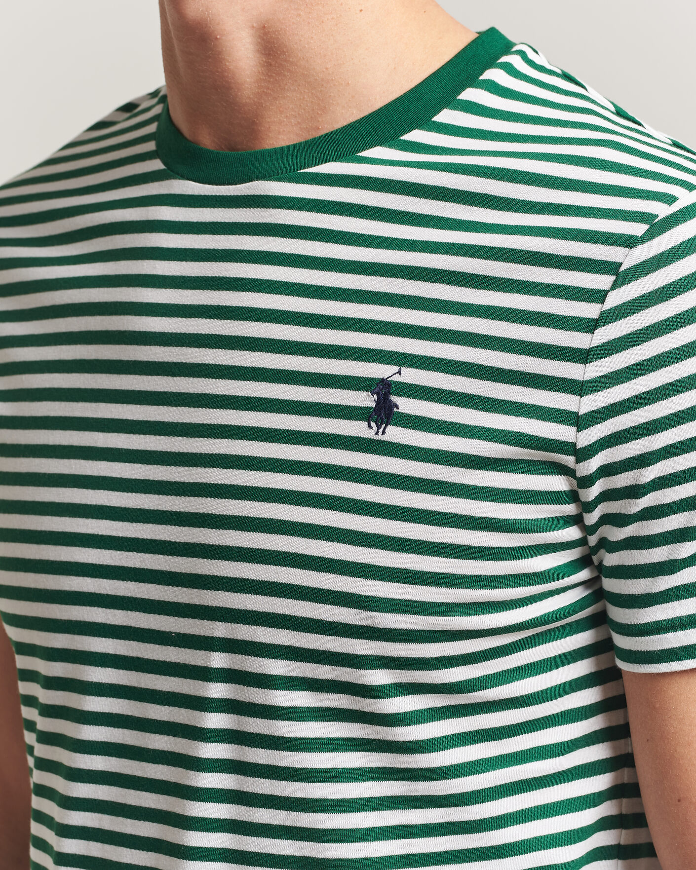 Uomini | T-shirt | Polo Ralph Lauren | Crew Neck Striped T-shirt New Forest/White