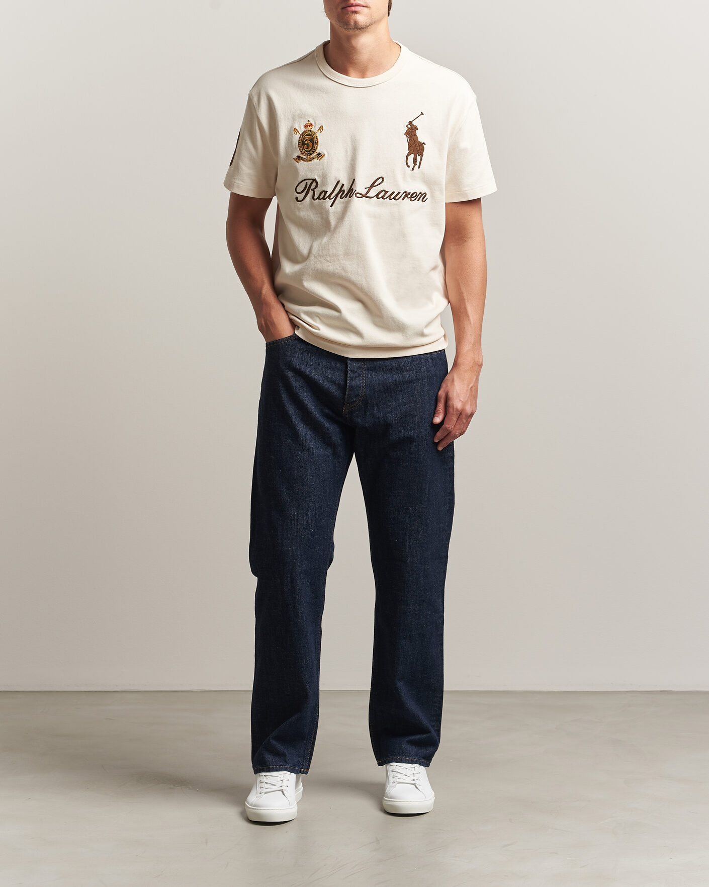 Uomini | T-shirt | Polo Ralph Lauren | Classic Fit Team T-shirt Guide Cream