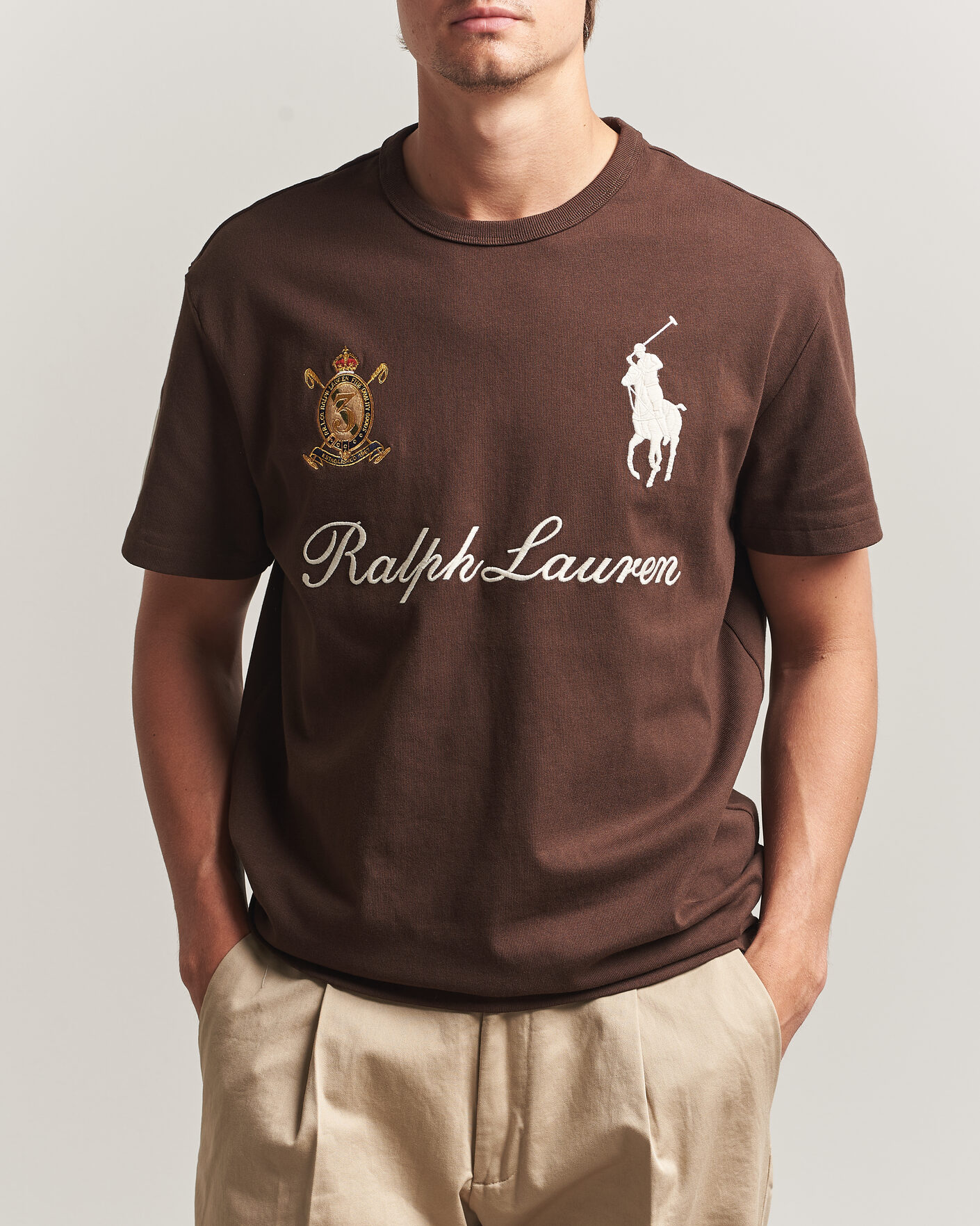 Uomini | T-shirt | Polo Ralph Lauren | Classic Fit Team T-shirt Nutmeg Brown