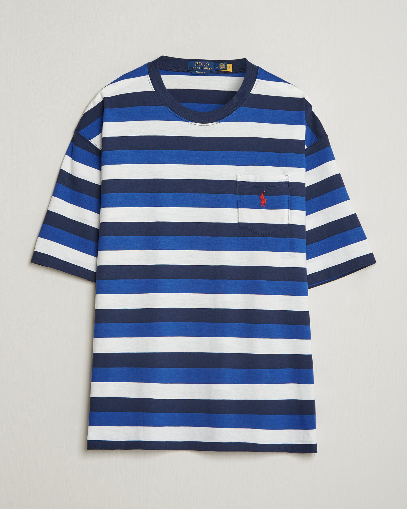 Uomini | T-shirt | Polo Ralph Lauren | Striped Pocket Tee Newport Navy Multi