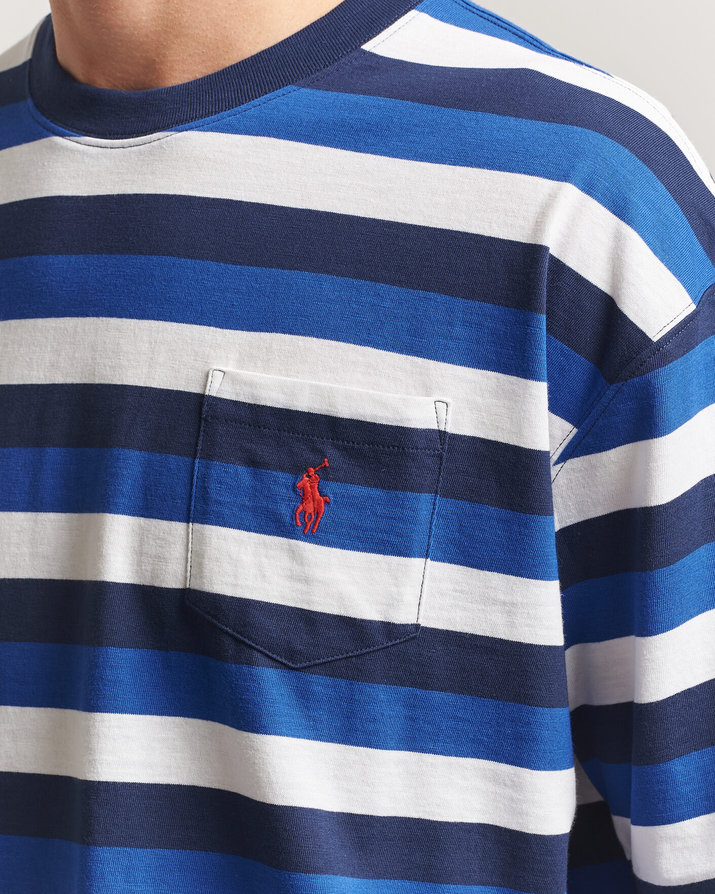 Uomini | T-shirt | Polo Ralph Lauren | Striped Pocket Tee Newport Navy Multi