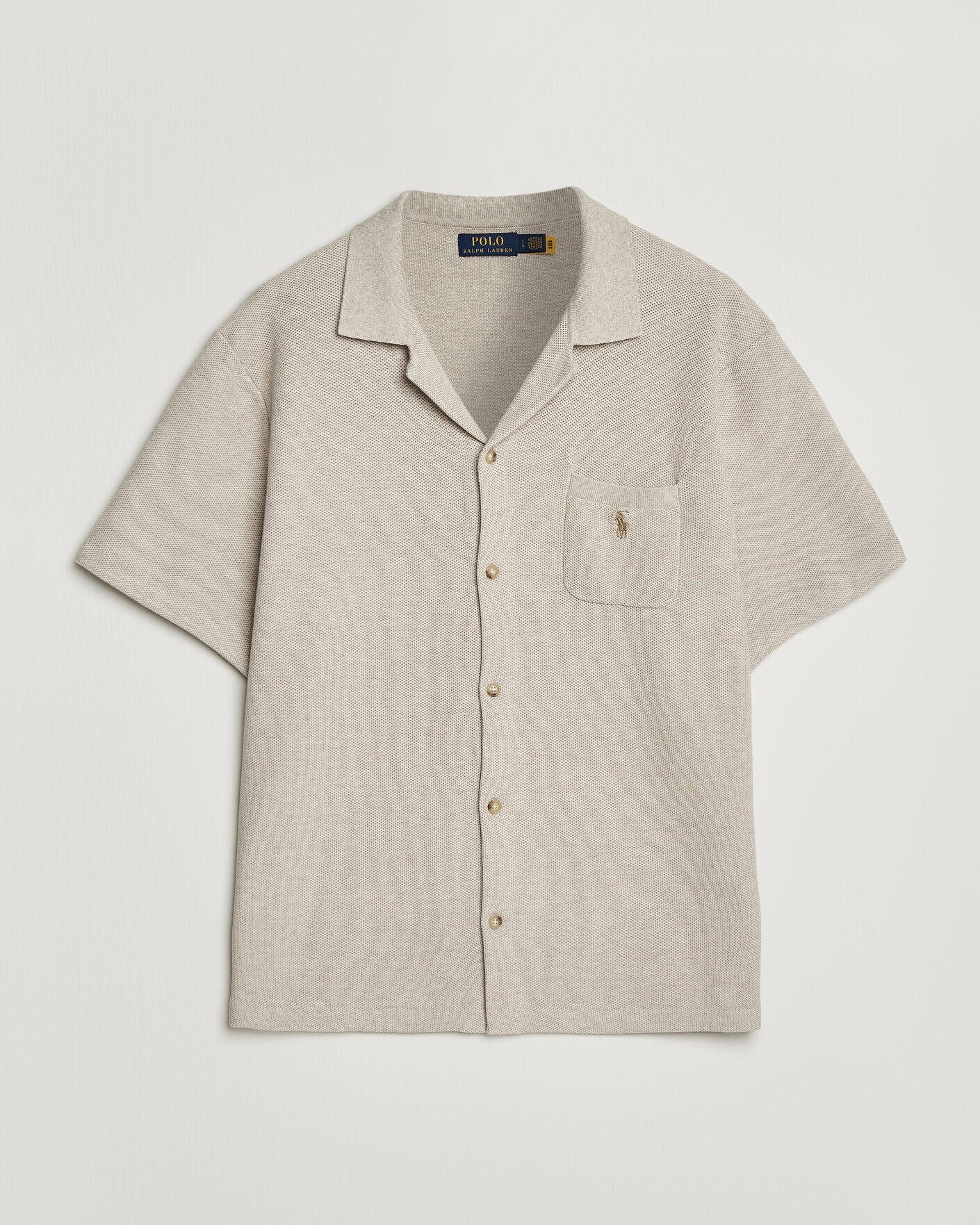 Uomini | Camicie | Polo Ralph Lauren | Textured Camp Collar Cardigan Light Walnut Brown
