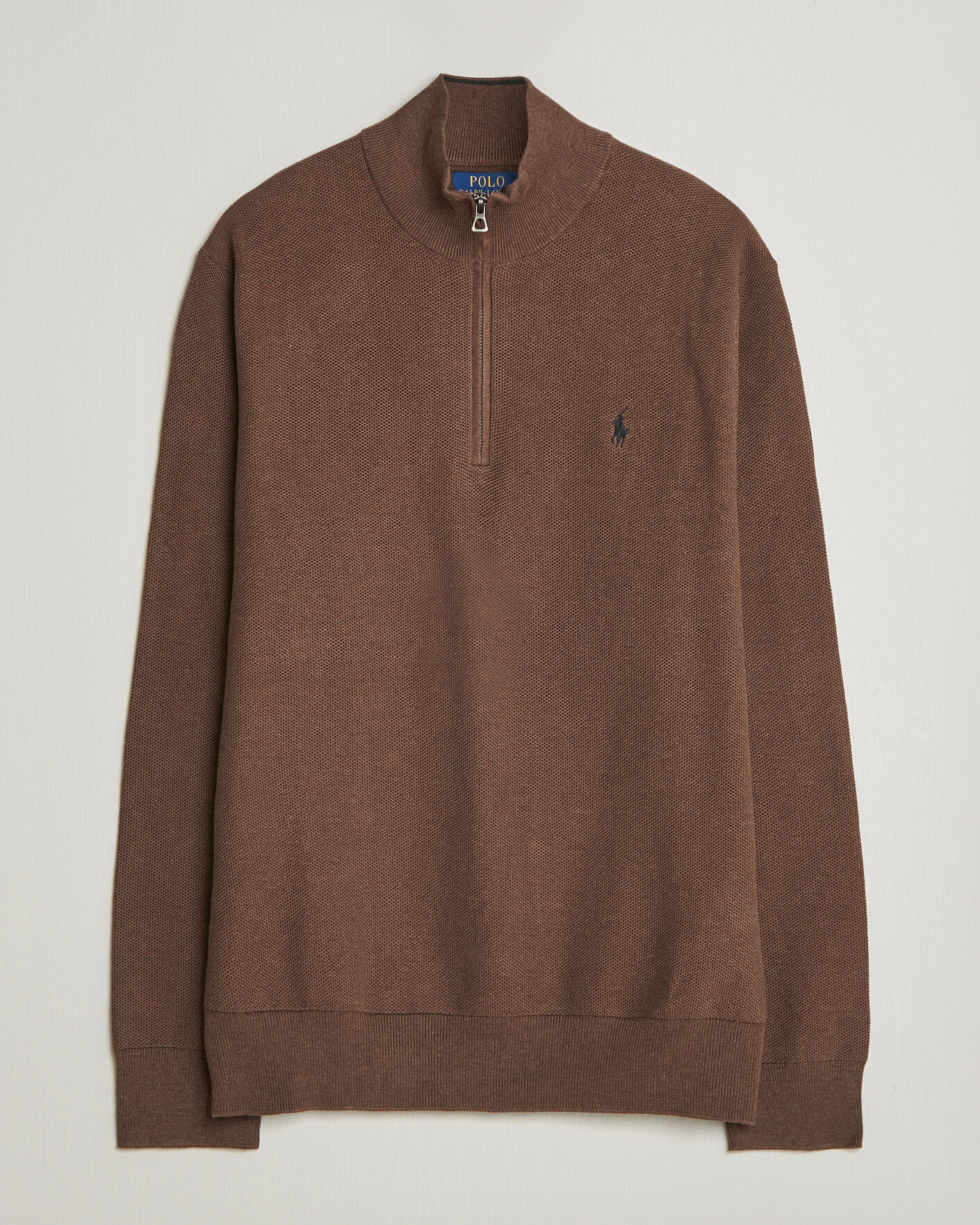Uomini | Maglieria | Polo Ralph Lauren | Textued Half-Zip Nutmeg Brown Heather