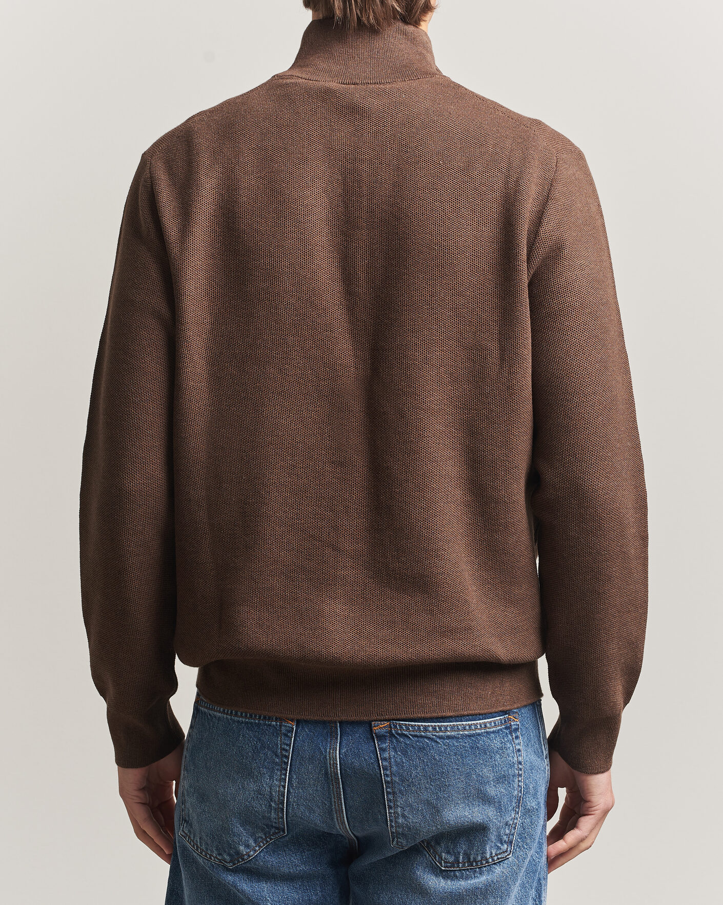 Uomini | Maglieria | Polo Ralph Lauren | Textued Half-Zip Nutmeg Brown Heather