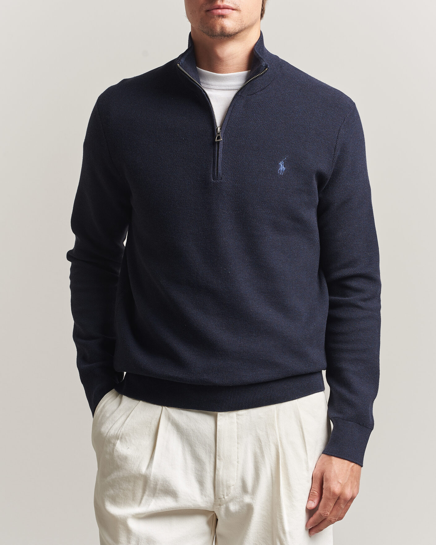 Uomini | Maglieria | Polo Ralph Lauren | Textued Half-Zip Navy Heather