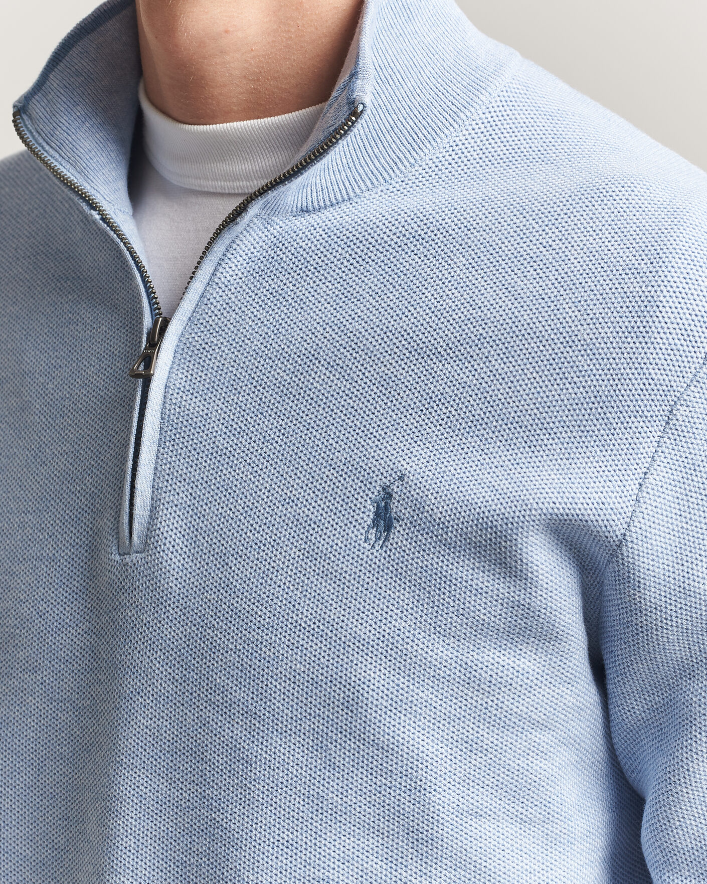 Uomini | Maglieria | Polo Ralph Lauren | Textured Half-Zip Blue Hyacinth Heather