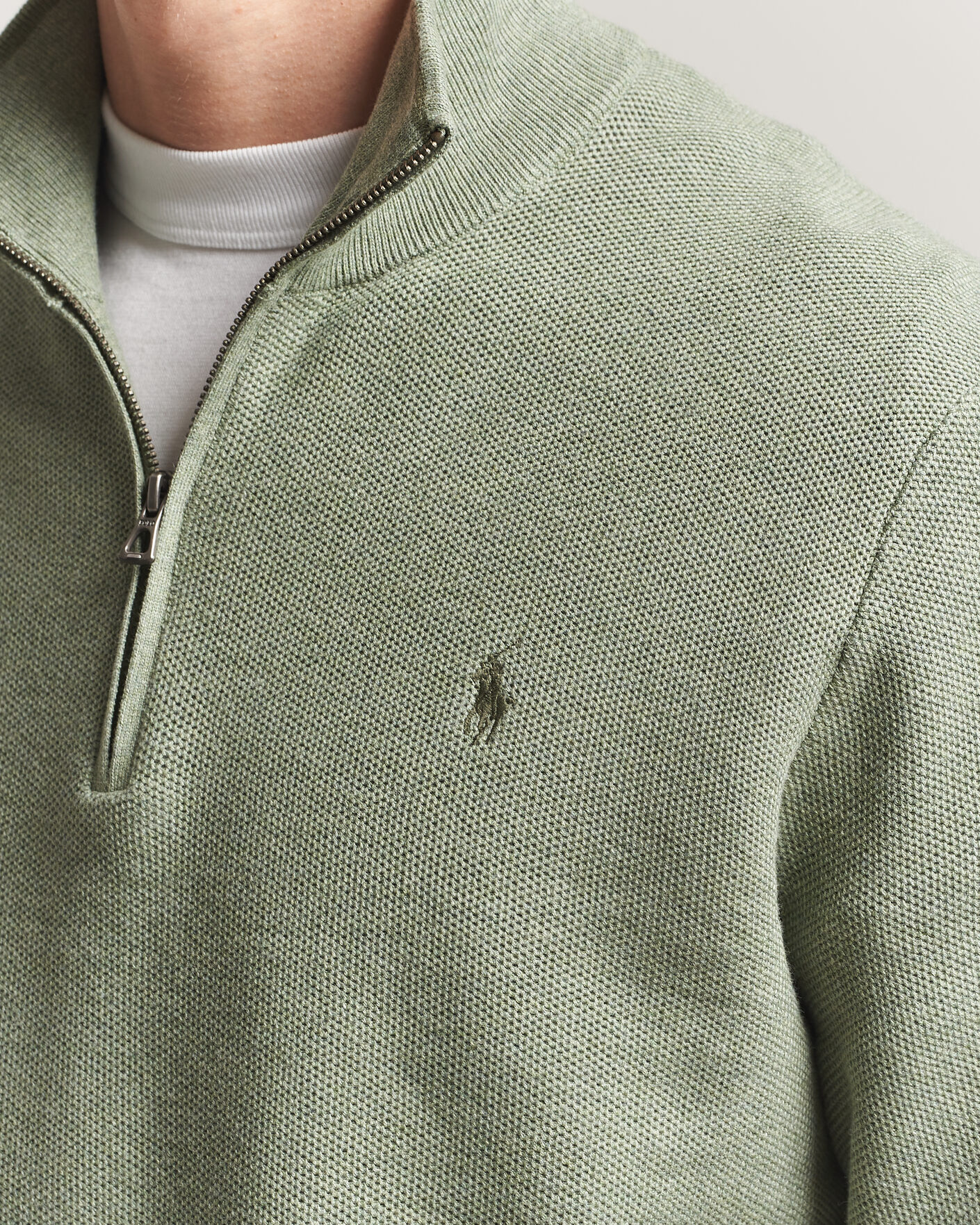 Uomini | Maglieria | Polo Ralph Lauren | Textured Half-Zip Fern Green Heather