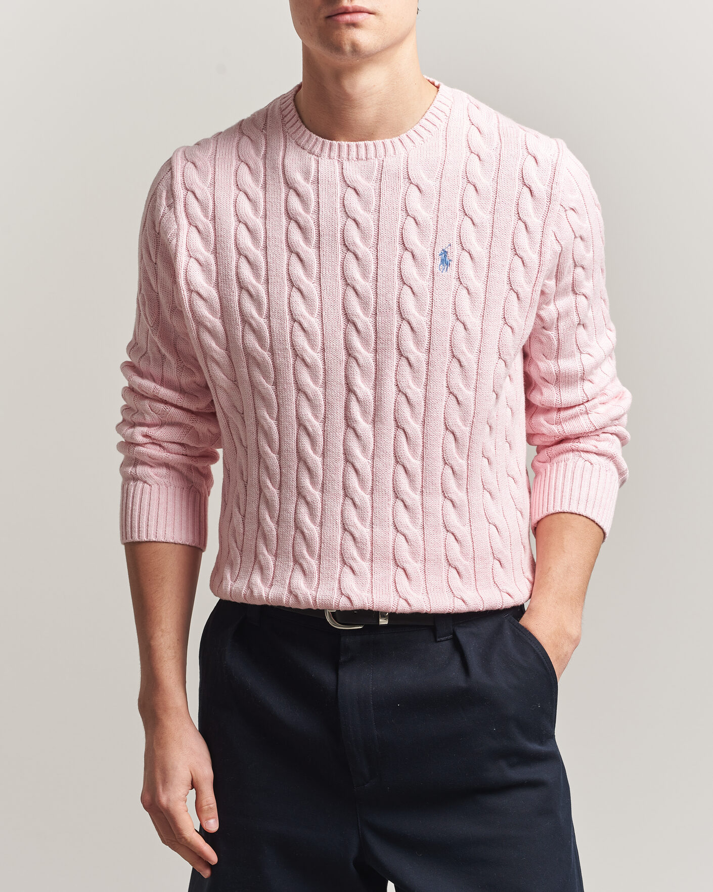 Uomini | Maglieria | Polo Ralph Lauren | Cotton Cable Pullover Ballet Pink Heather