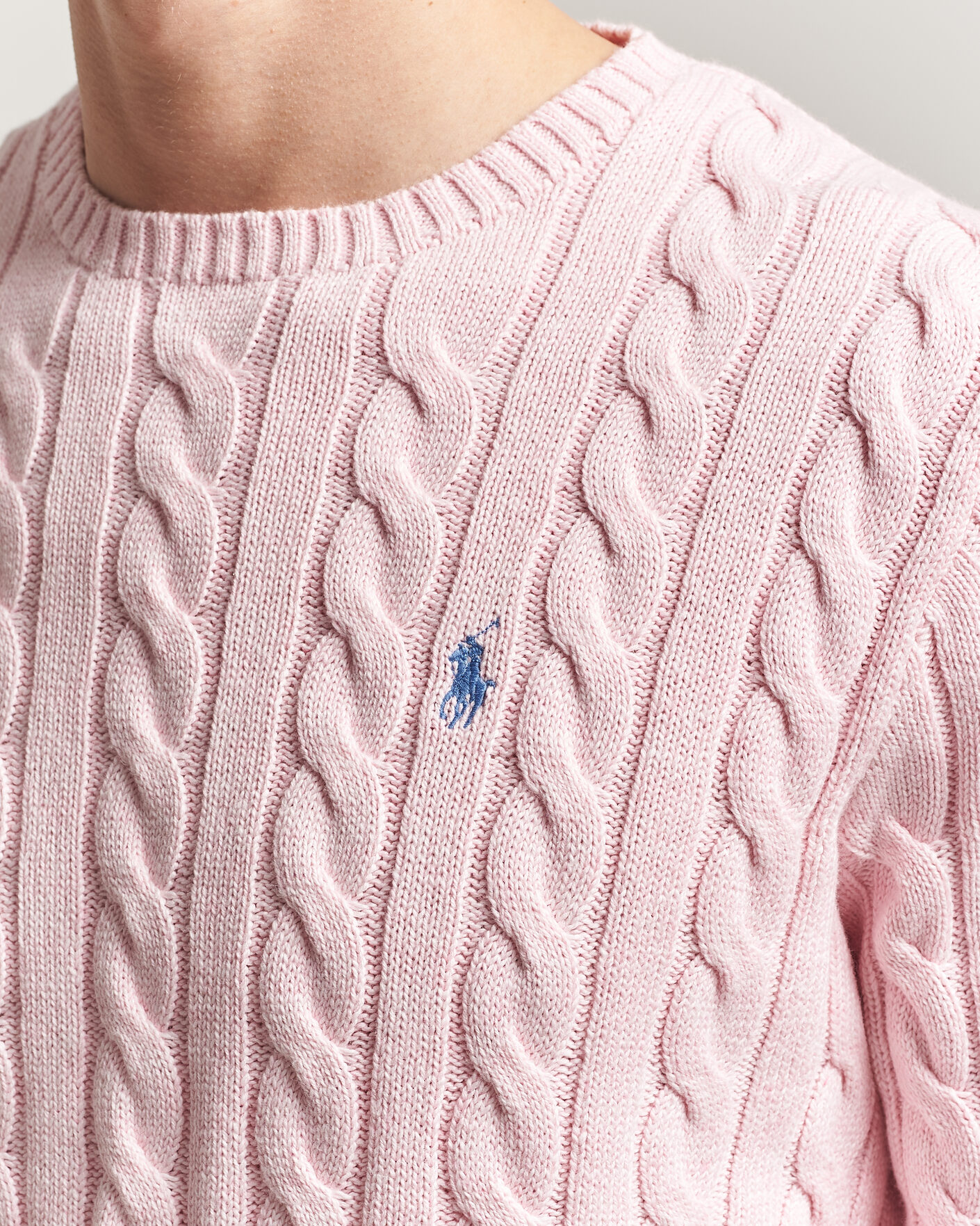 Uomini | Maglieria | Polo Ralph Lauren | Cotton Cable Pullover Ballet Pink Heather