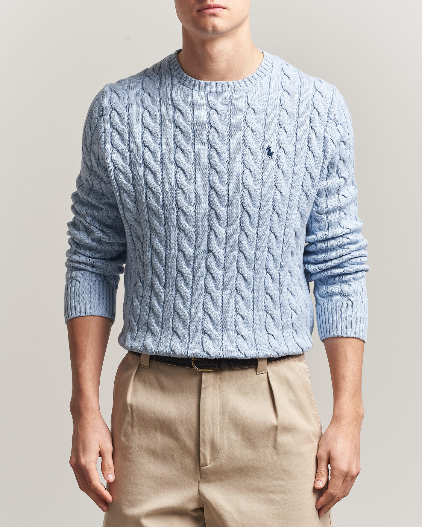 Uomini | Maglieria | Polo Ralph Lauren | Cotton Cable Pullover Blue Hyacinth Heather