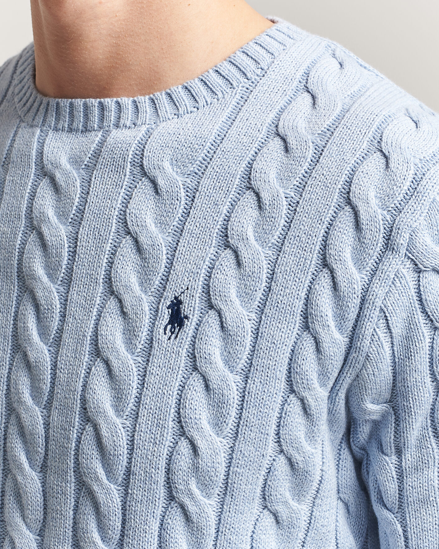 Uomini | Maglieria | Polo Ralph Lauren | Cotton Cable Pullover Blue Hyacinth Heather
