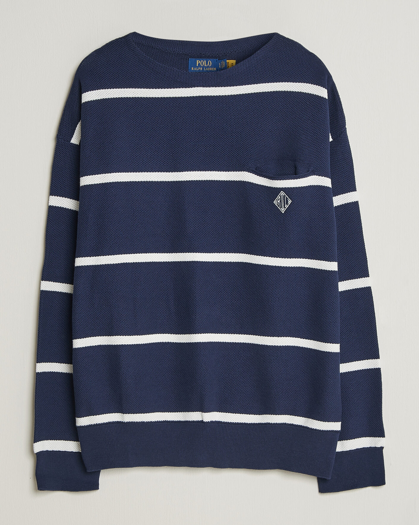 Uomini | Maglieria | Polo Ralph Lauren | Striped Boat Neck Sweater Navy Combo