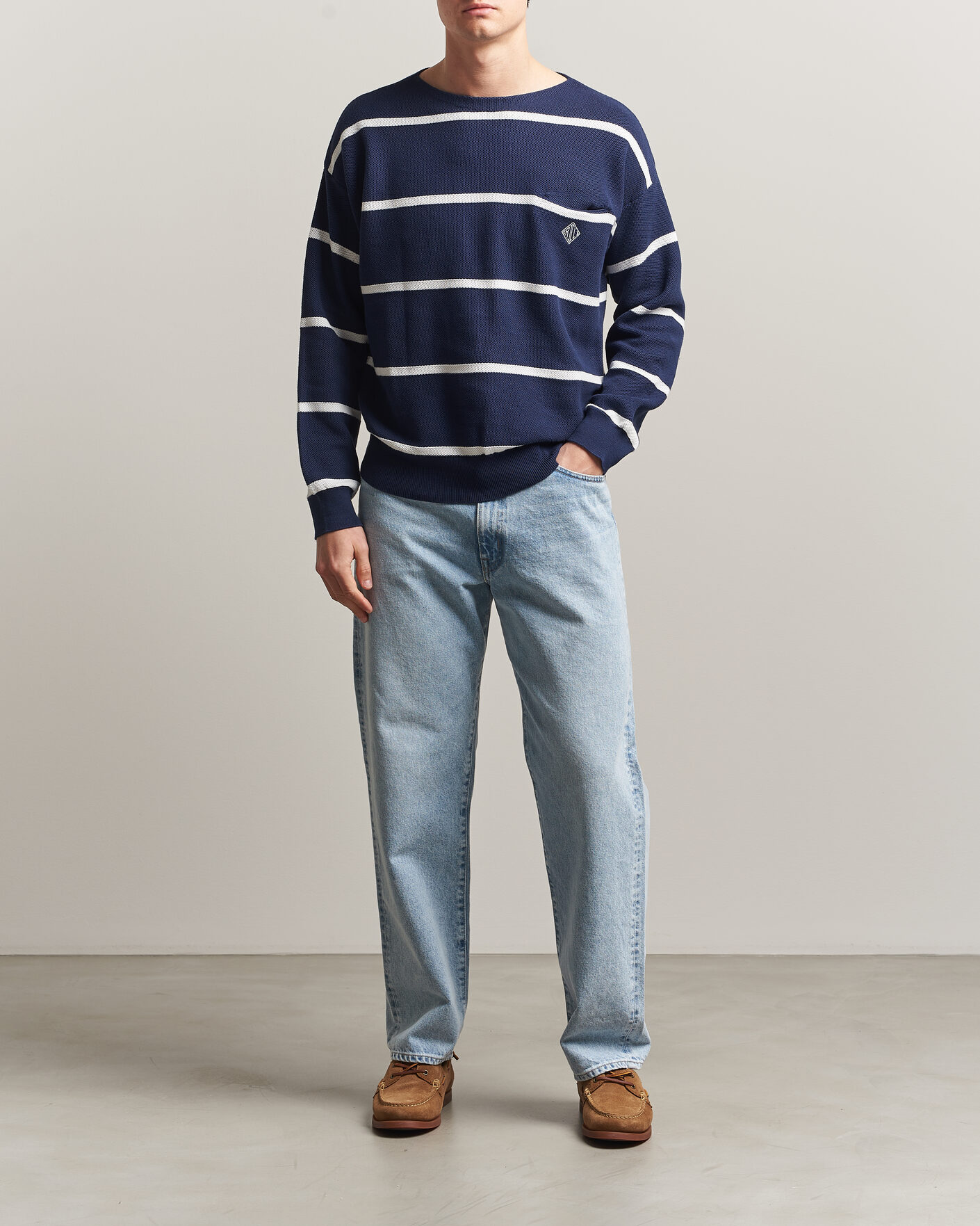 Uomini | Maglieria | Polo Ralph Lauren | Striped Boat Neck Sweater Navy Combo