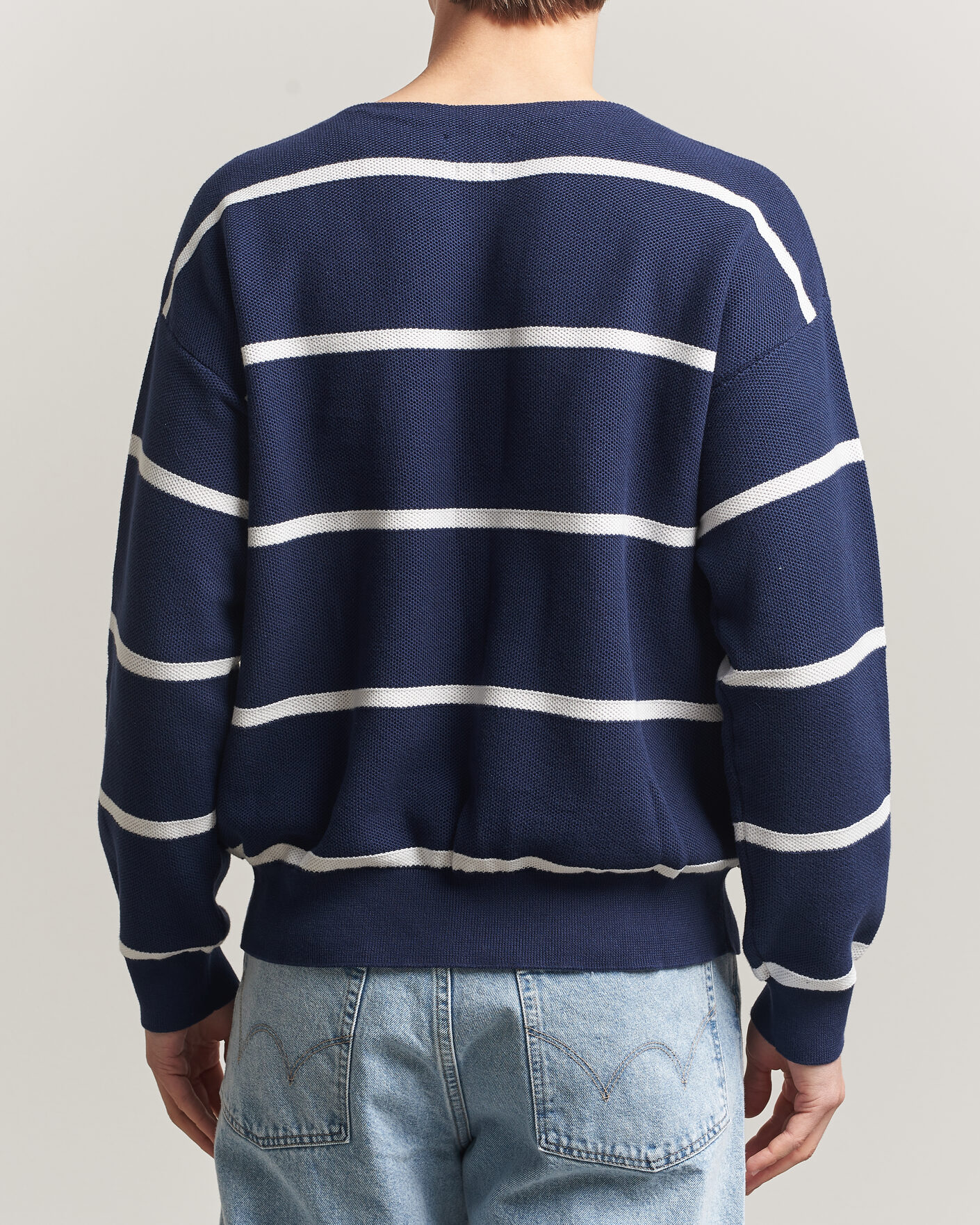 Uomini | Maglieria | Polo Ralph Lauren | Striped Boat Neck Sweater Navy Combo