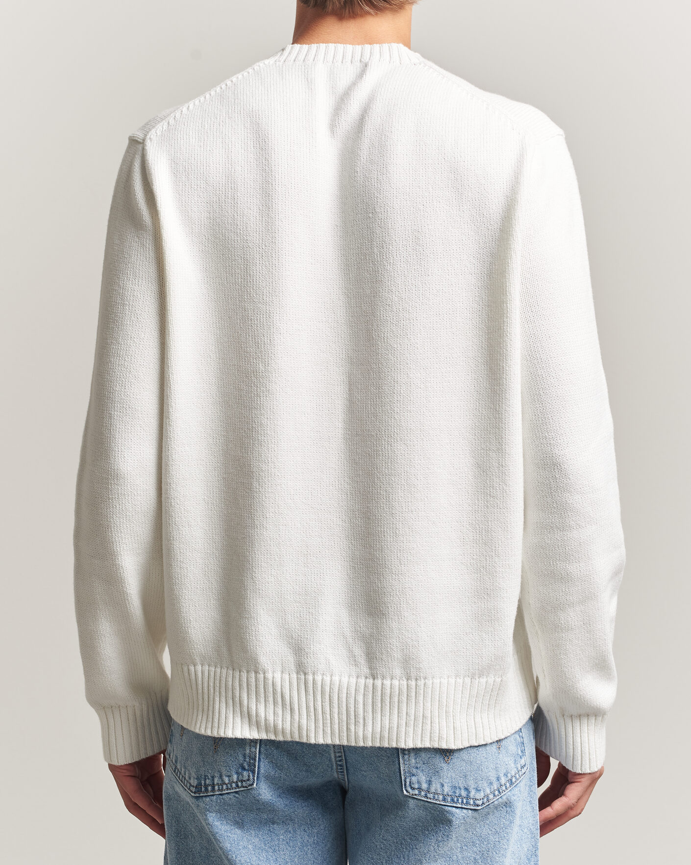 Uomini | Maglieria | Polo Ralph Lauren | Newport Bear Cotton/Linen Sweater Deckwash White