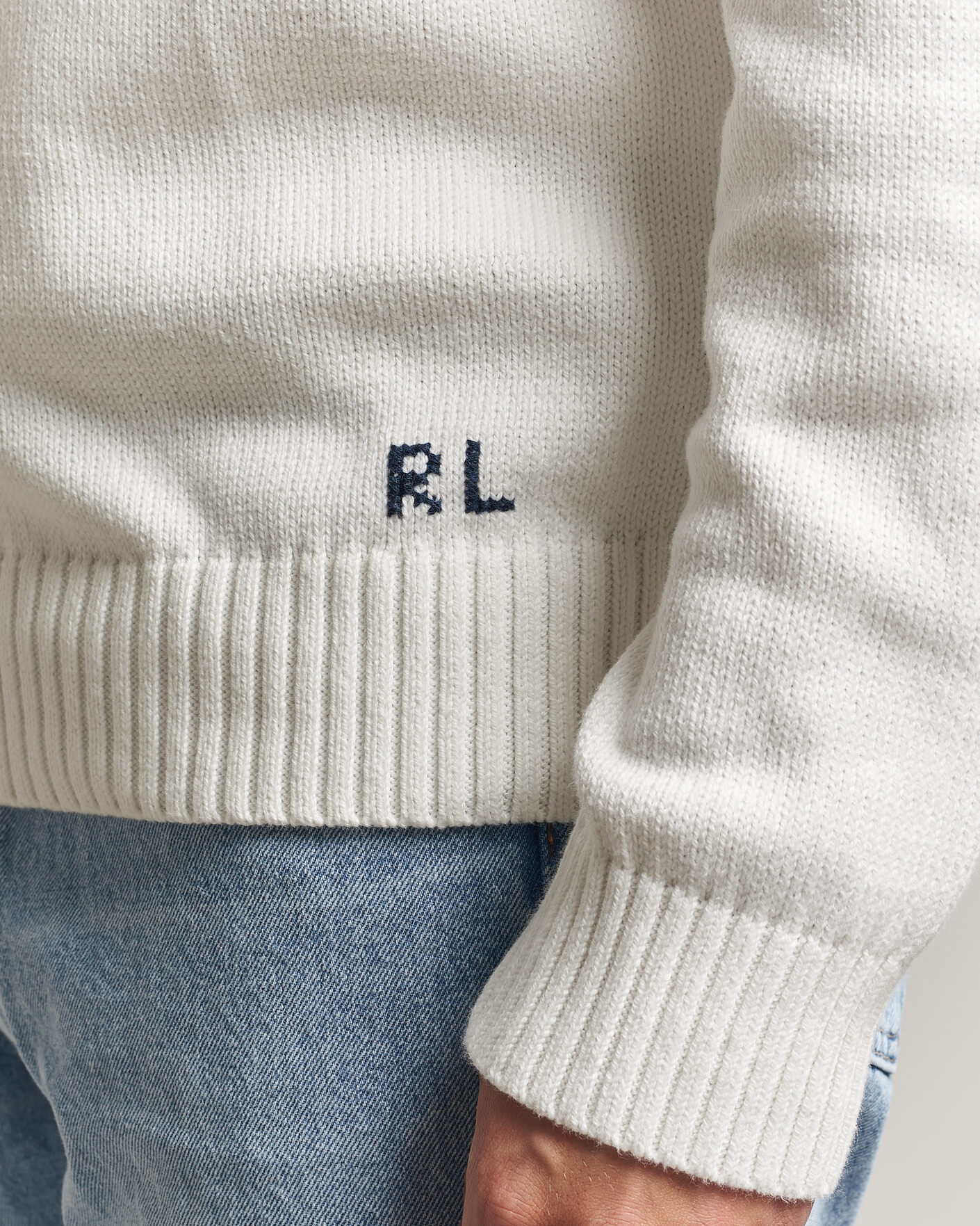 Uomini | Maglieria | Polo Ralph Lauren | Newport Bear Cotton/Linen Sweater Deckwash White