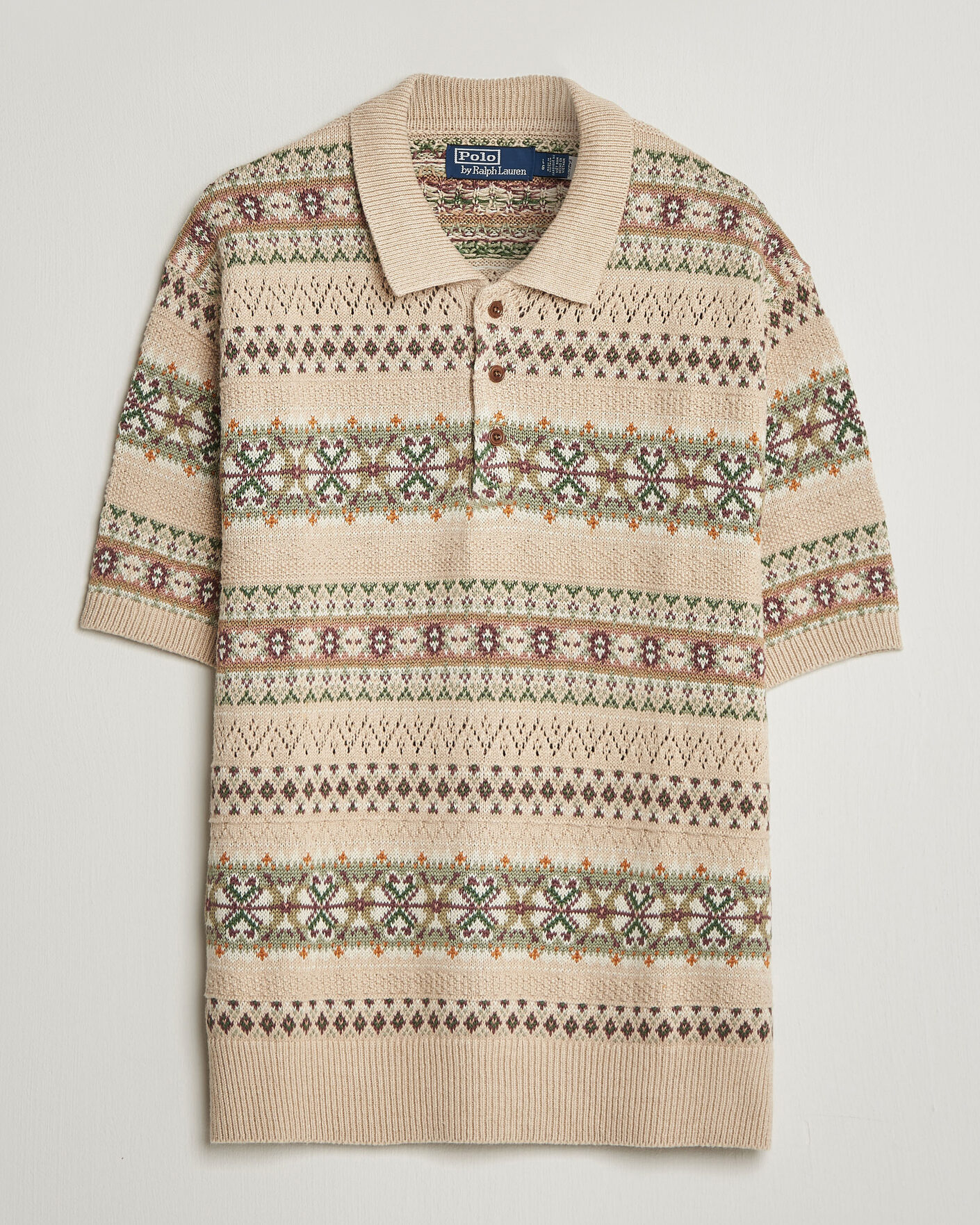 Uomini | Maglieria | Polo Ralph Lauren | Cotton/Linen Fairisle Polo Tan Combo