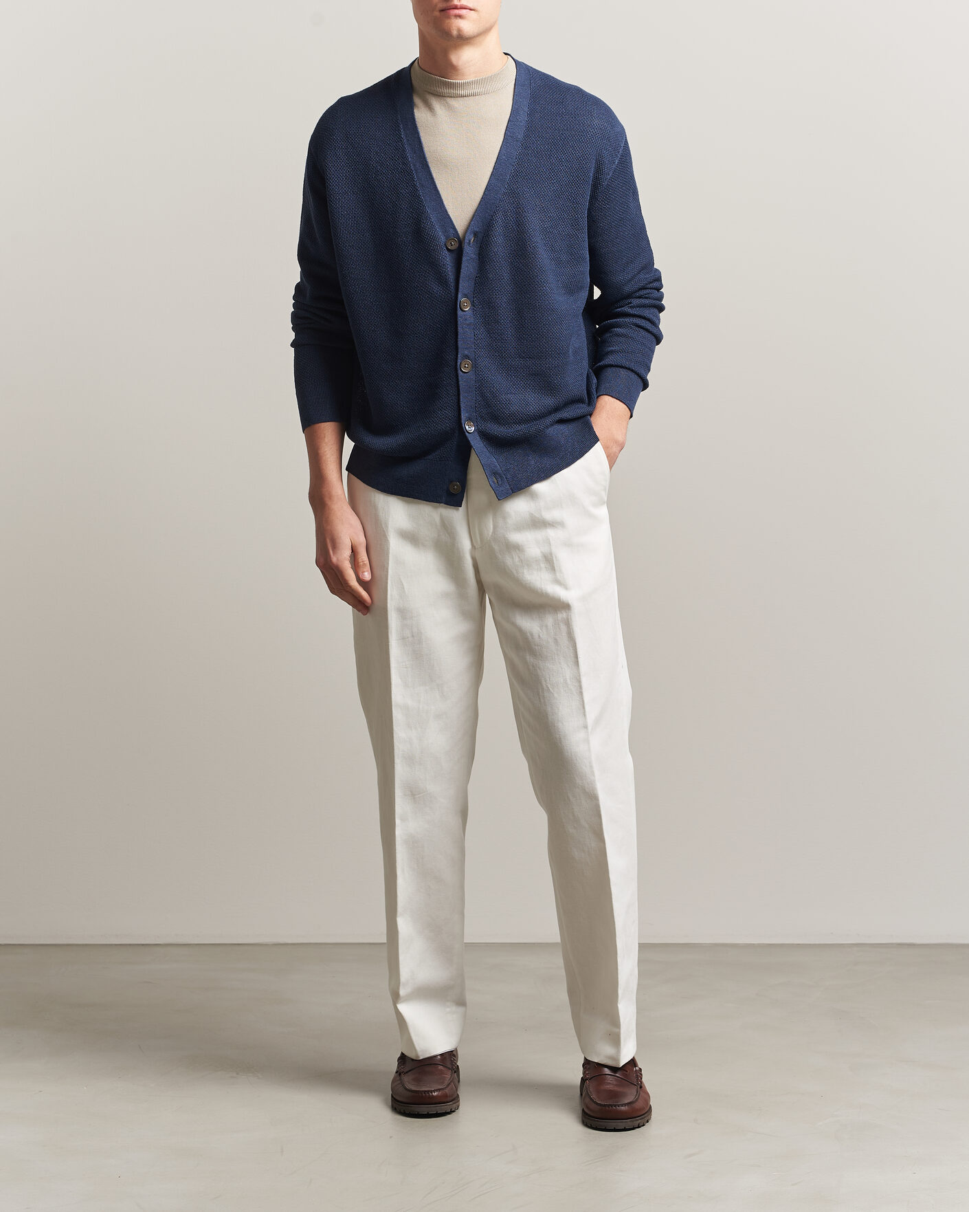 Uomini | Maglieria | Polo Ralph Lauren | Linen Cardigan Newport Navy