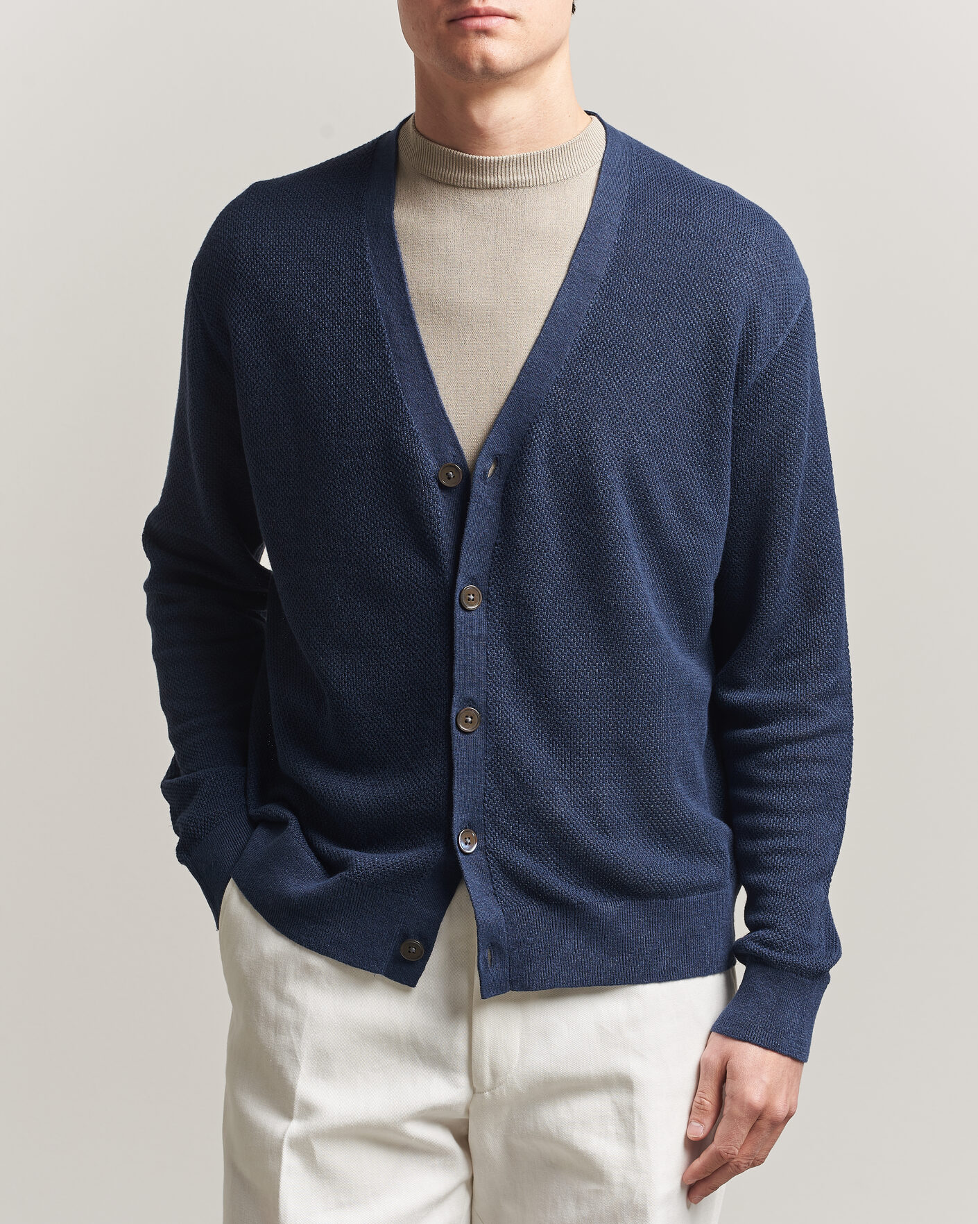 Uomini | Maglieria | Polo Ralph Lauren | Linen Cardigan Newport Navy