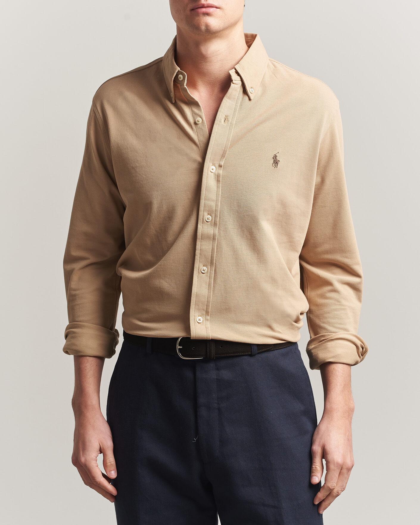 Uomini | Camicie | Polo Ralph Lauren | Featherweight Mesh Shirt Vintage Khaki