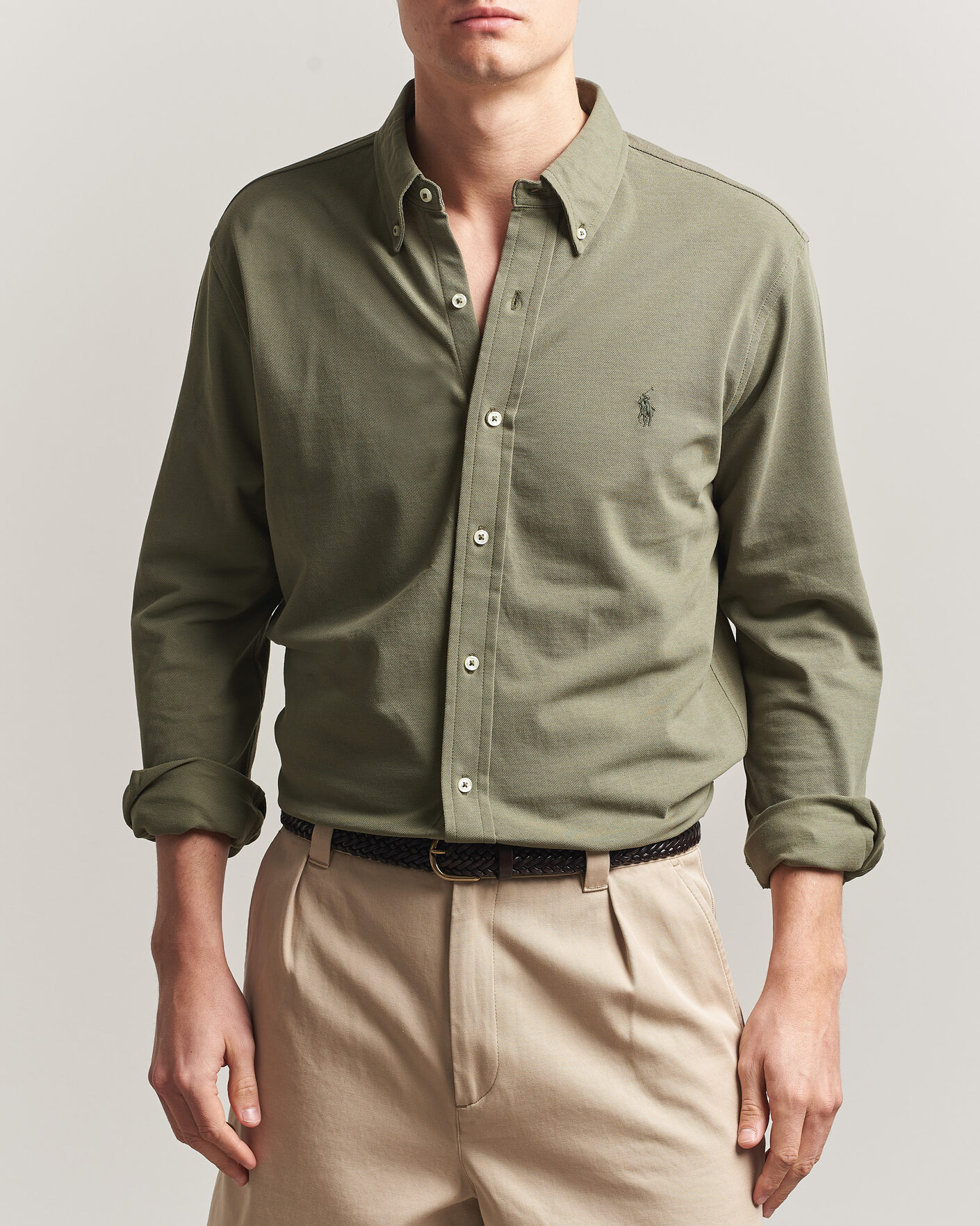 Uomini | Camicie | Polo Ralph Lauren | Featherweight Mesh Shirt Cruise Olive