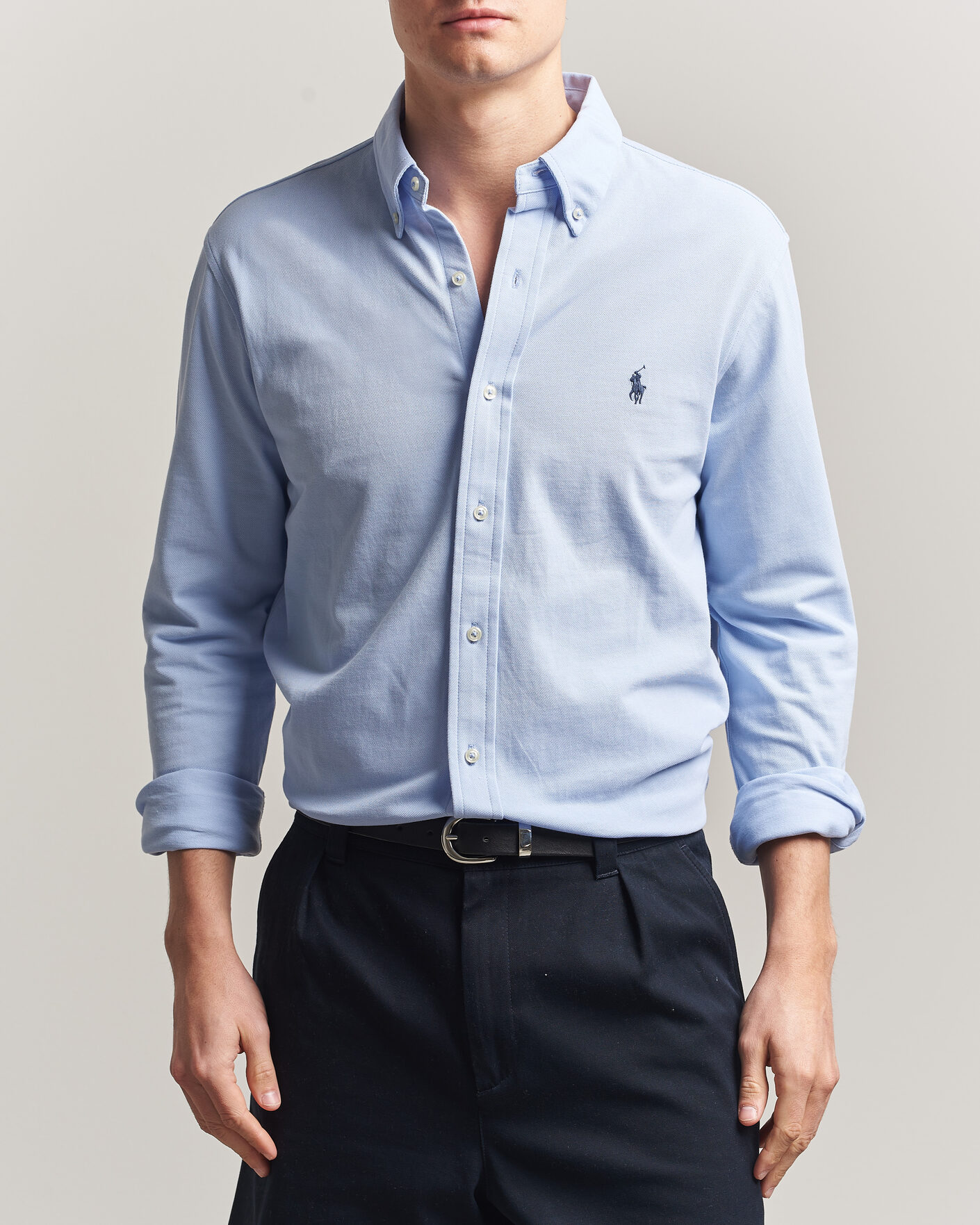 Uomini | Camicie | Polo Ralph Lauren | Featherweight Mesh Shirt Pebble Blue