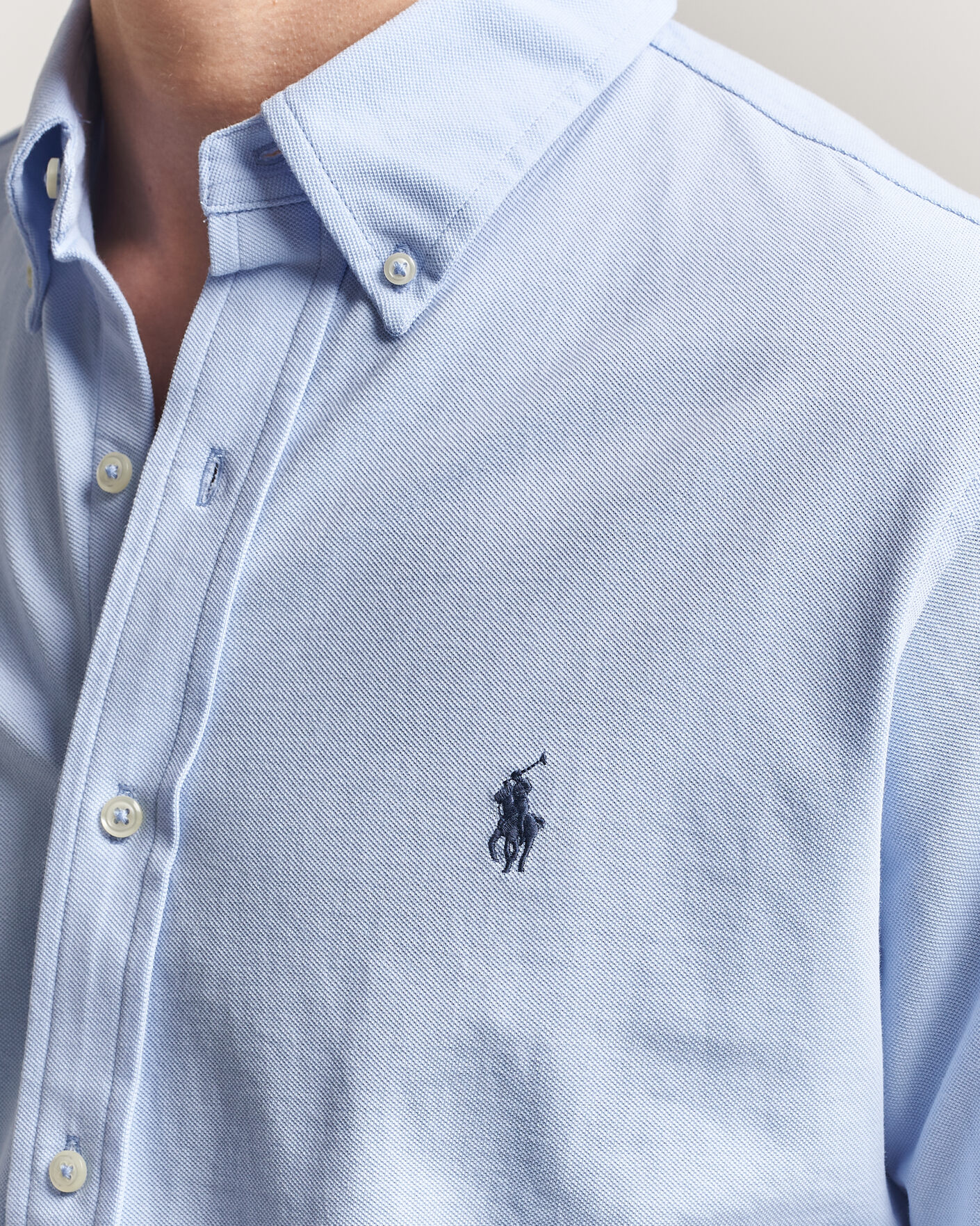 Uomini | Camicie | Polo Ralph Lauren | Featherweight Mesh Shirt Pebble Blue
