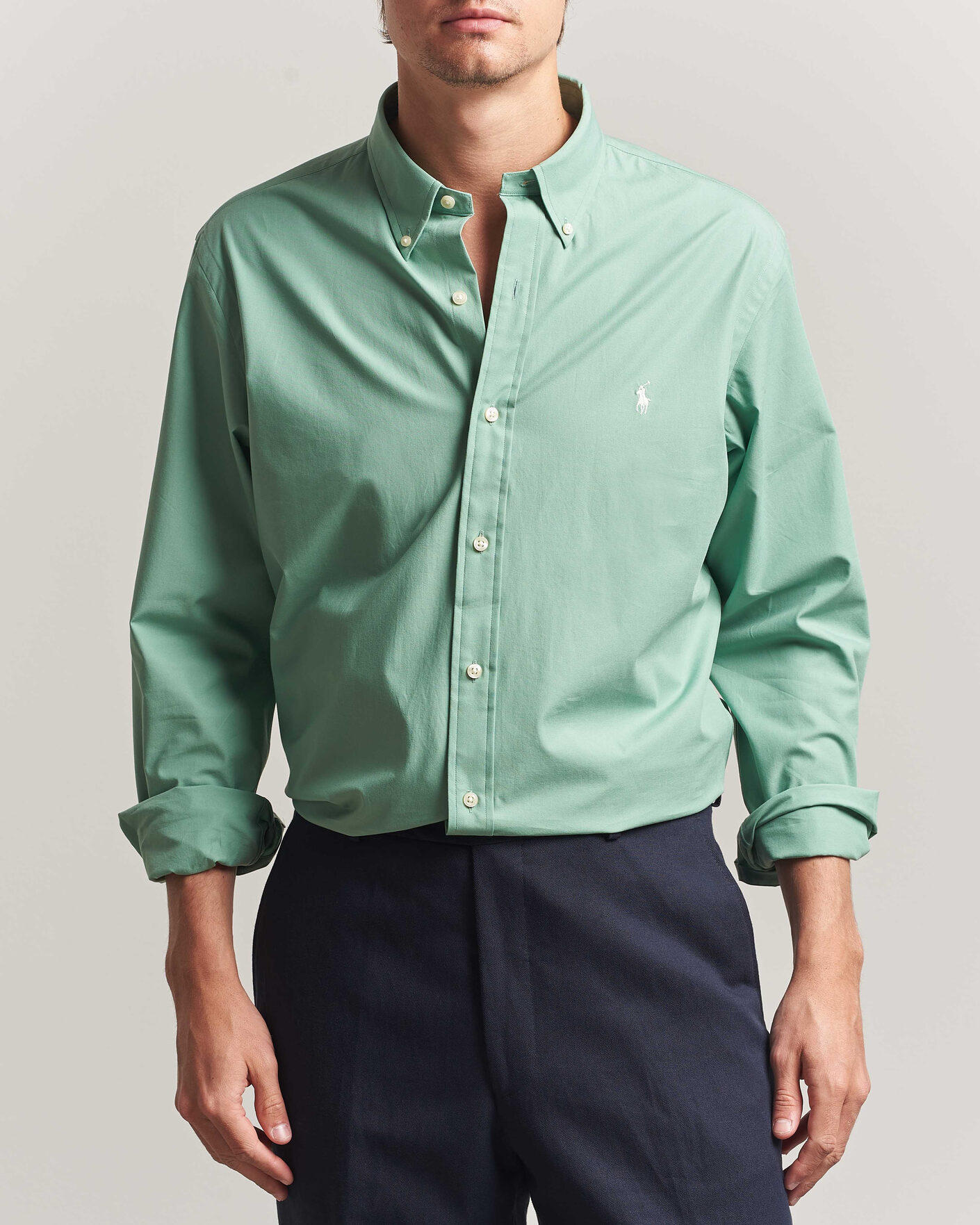 Uomini | Camicie | Polo Ralph Lauren | Custom Fit Poplin Shirt Faded Mint