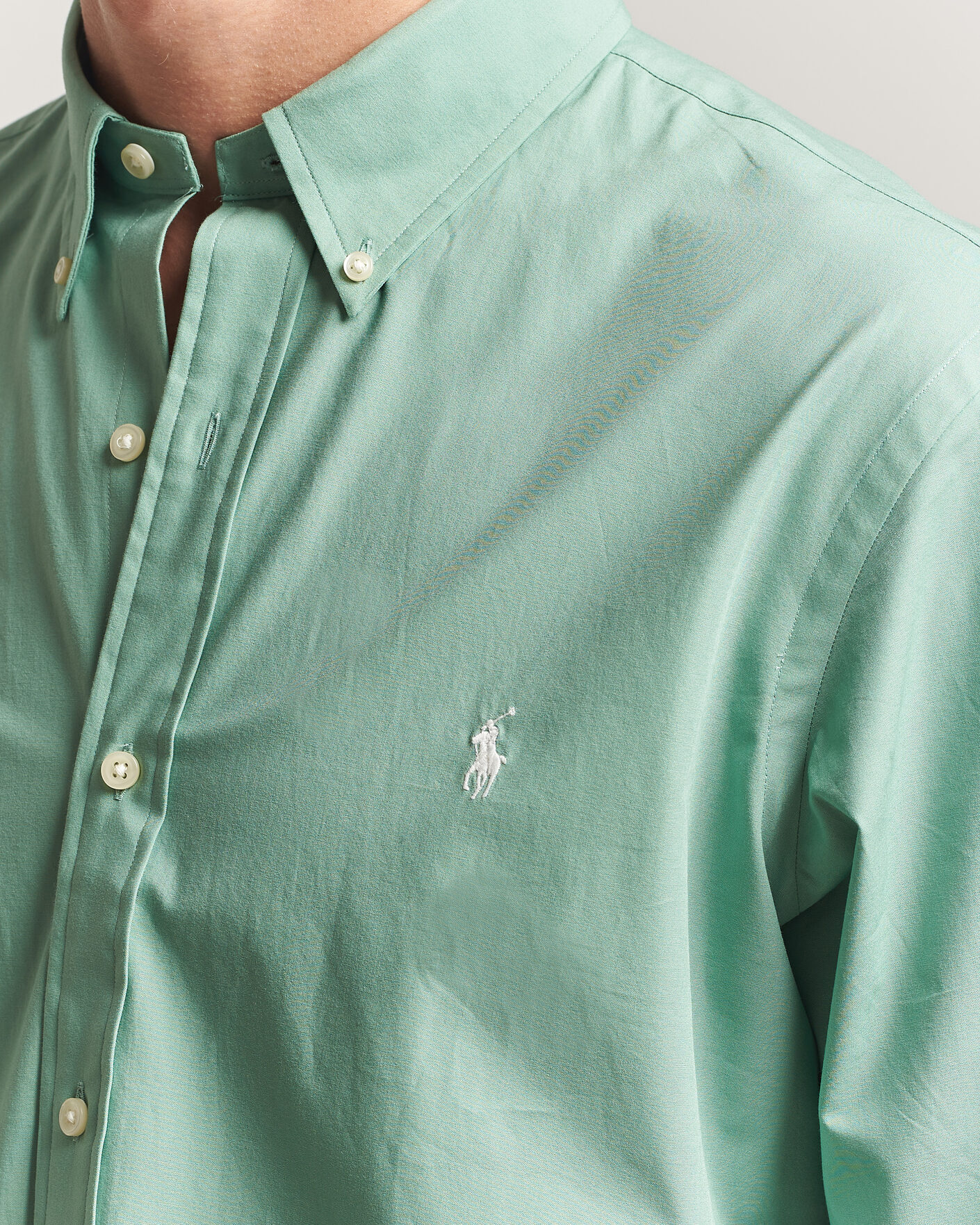 Uomini | Camicie | Polo Ralph Lauren | Custom Fit Poplin Shirt Faded Mint